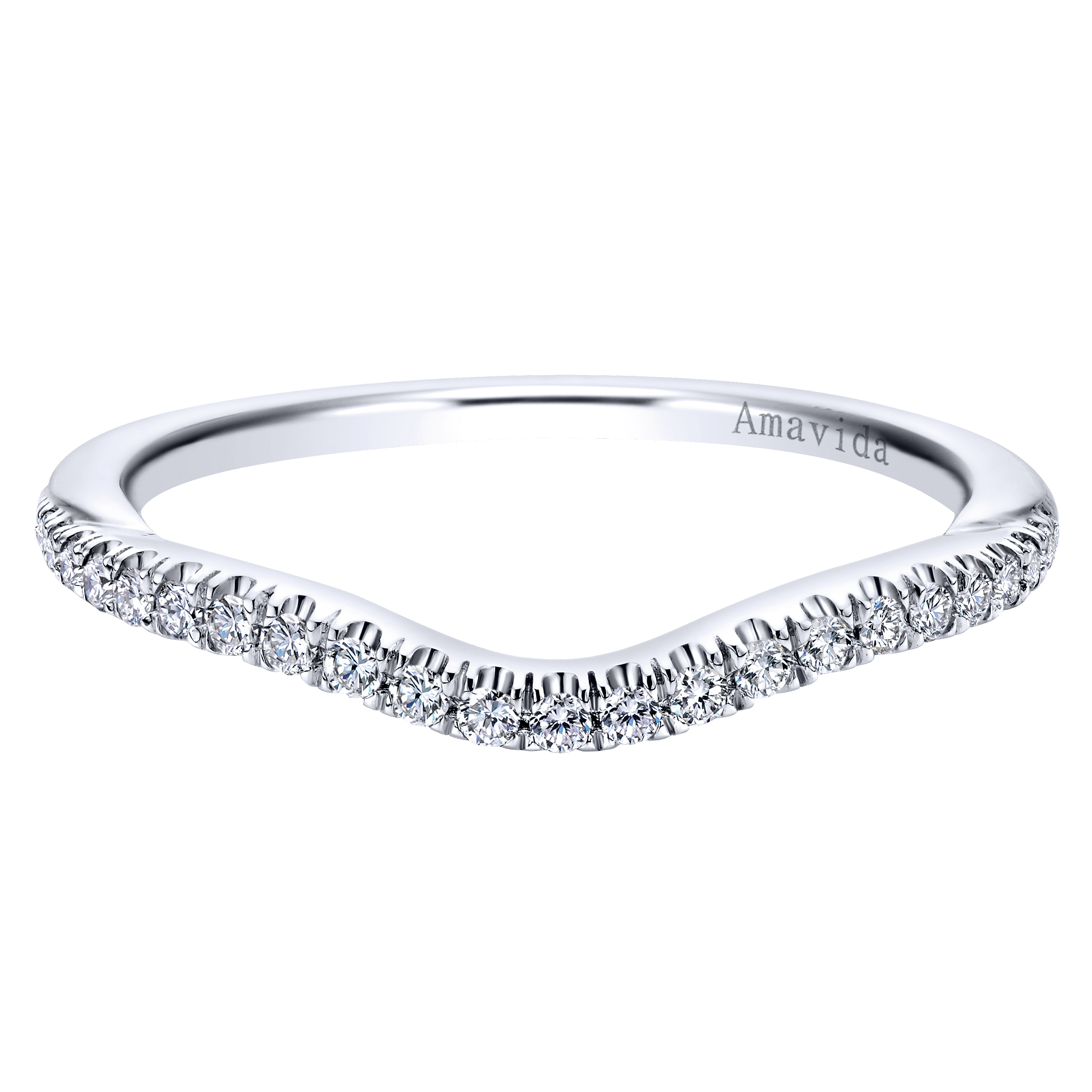 18k White Gold Diamond Curved 18k White Gold Diamond Curved