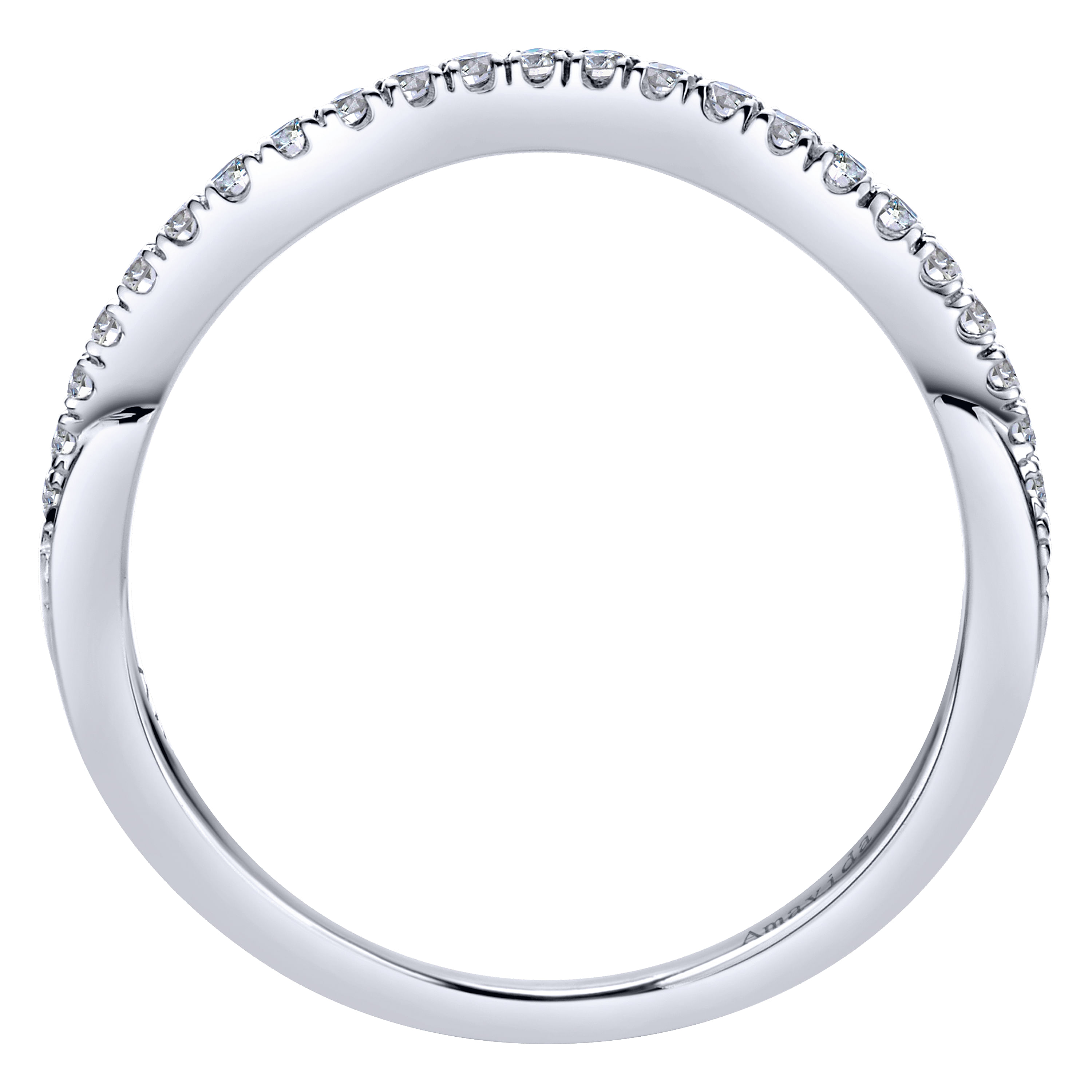 18k White Gold Diamond Curved Wedding Band angle 2 18k White Gold Diamond Curved Wedding Band angle 2