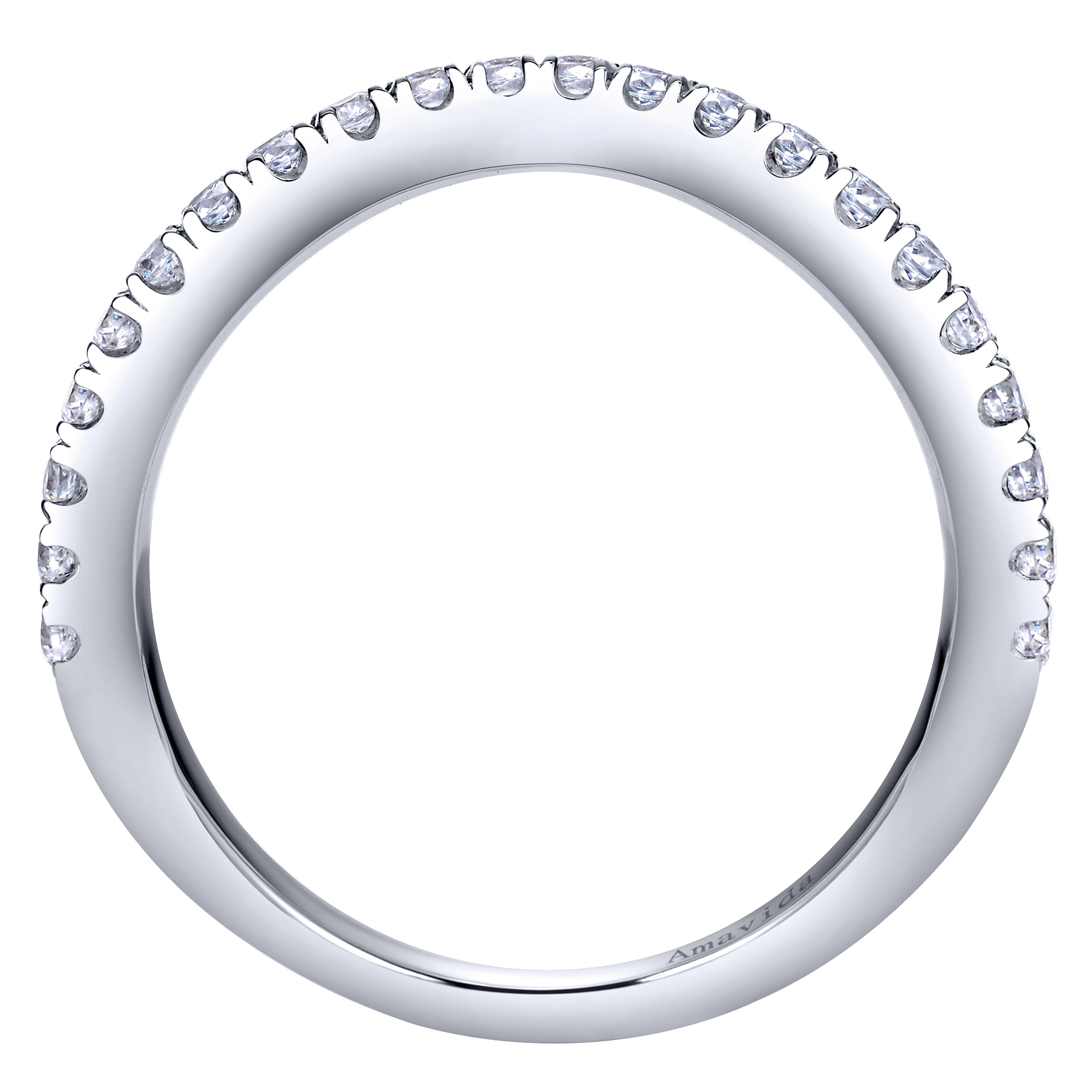 18k White Gold Diamond Curved Wedding Band angle 2 18k White Gold Diamond Curved Wedding Band angle 2