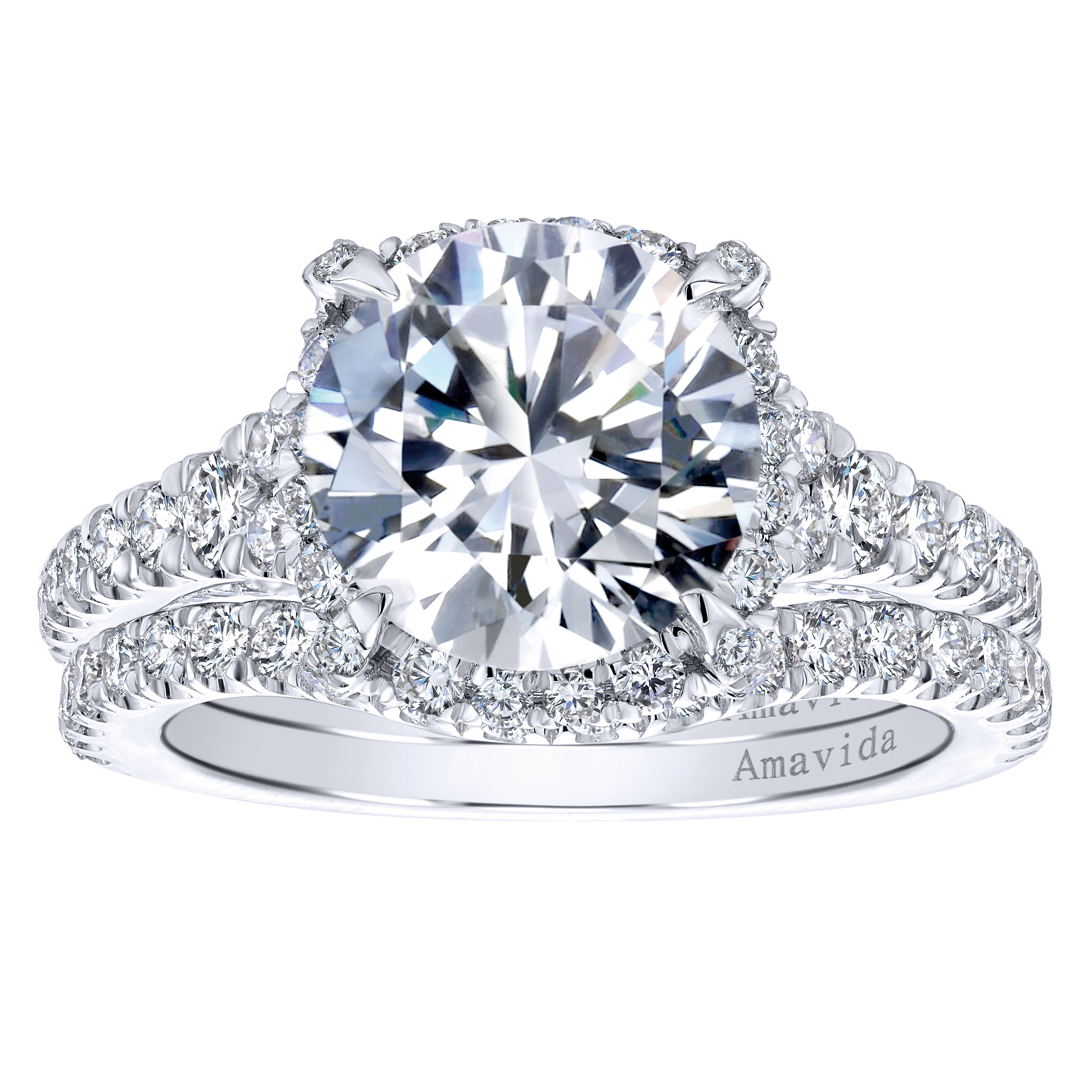 18k White Gold Diamond Curved Wedding Band angle 4 18k White Gold Diamond Curved Wedding Band angle 4