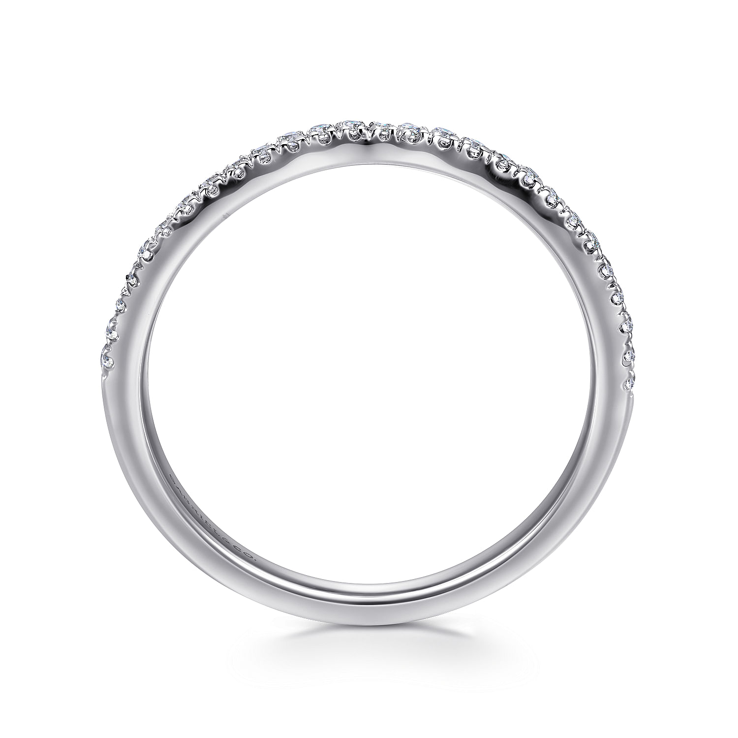 18k White Gold Diamond Curved Wedding Band angle 2 18k White Gold Diamond Curved Wedding Band angle 2