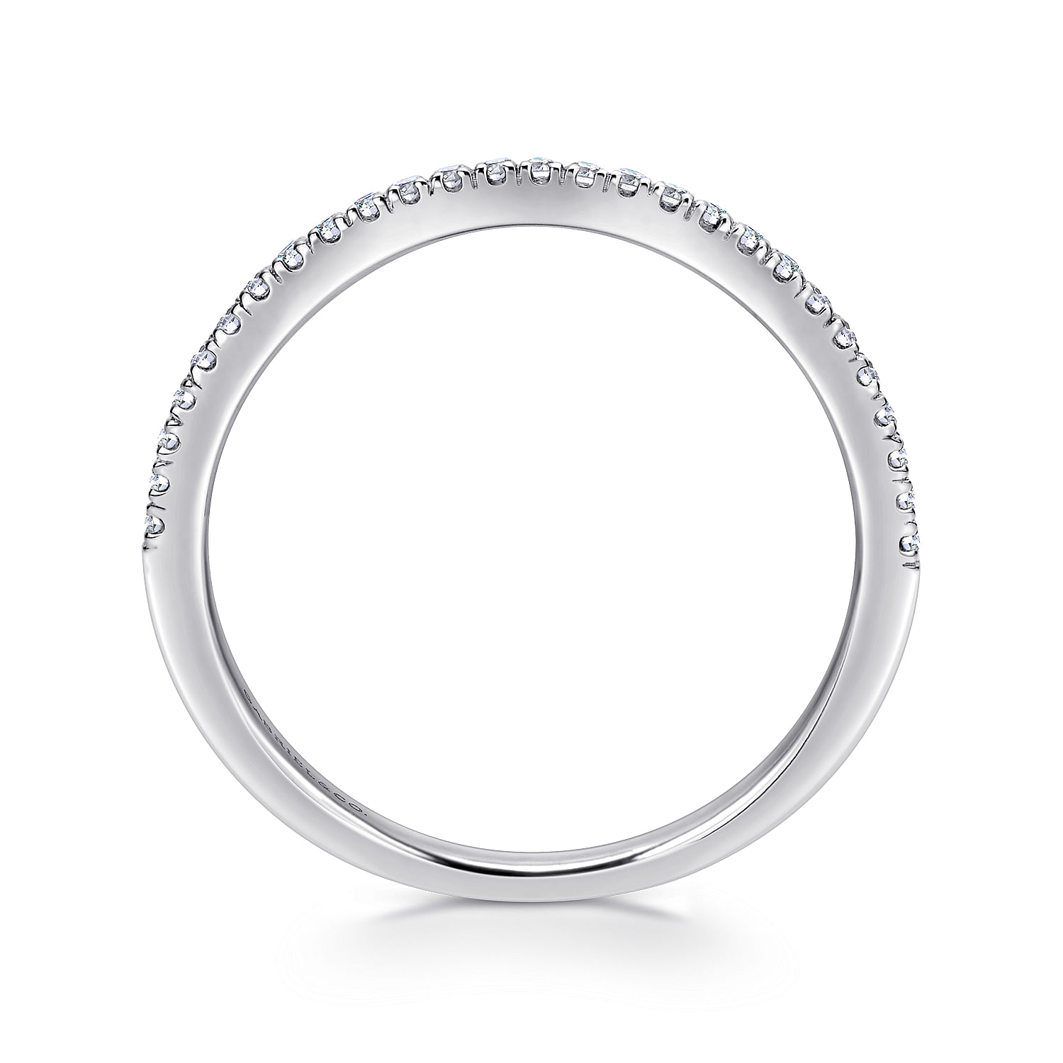 18k White Gold Diamond Curved Wedding Band angle 2 18k White Gold Diamond Curved Wedding Band angle 2