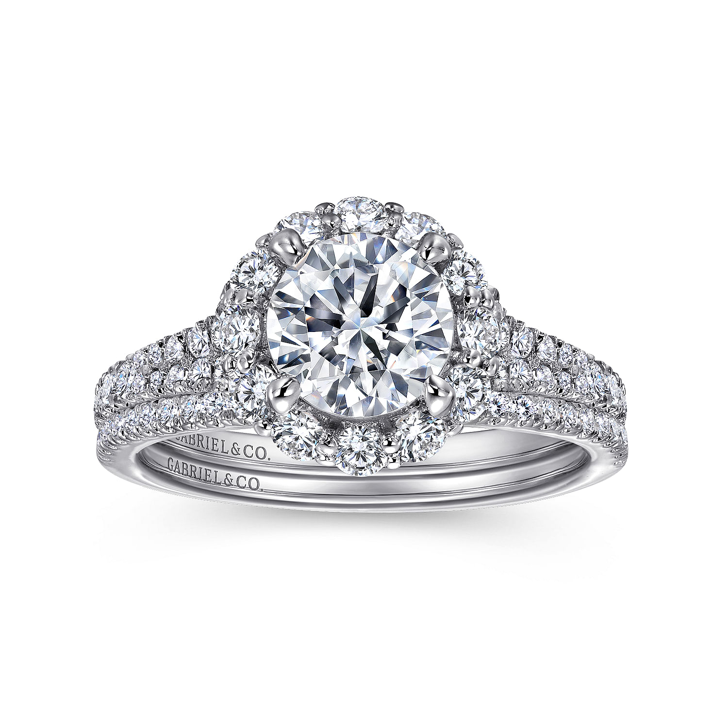 18k White Gold Diamond Curved Wedding Band angle 4 18k White Gold Diamond Curved Wedding Band angle 4