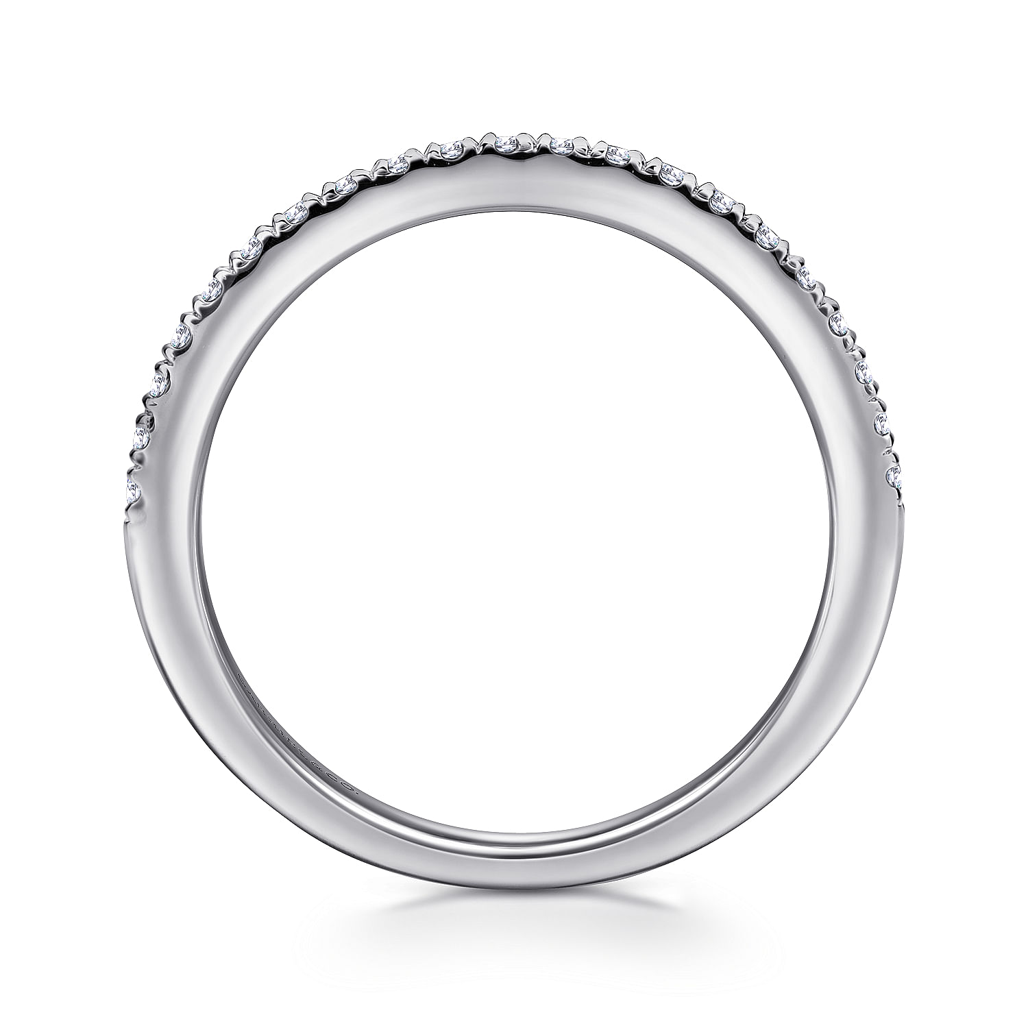 18k White Gold Diamond Curved Wedding Band angle 2 18k White Gold Diamond Curved Wedding Band angle 2