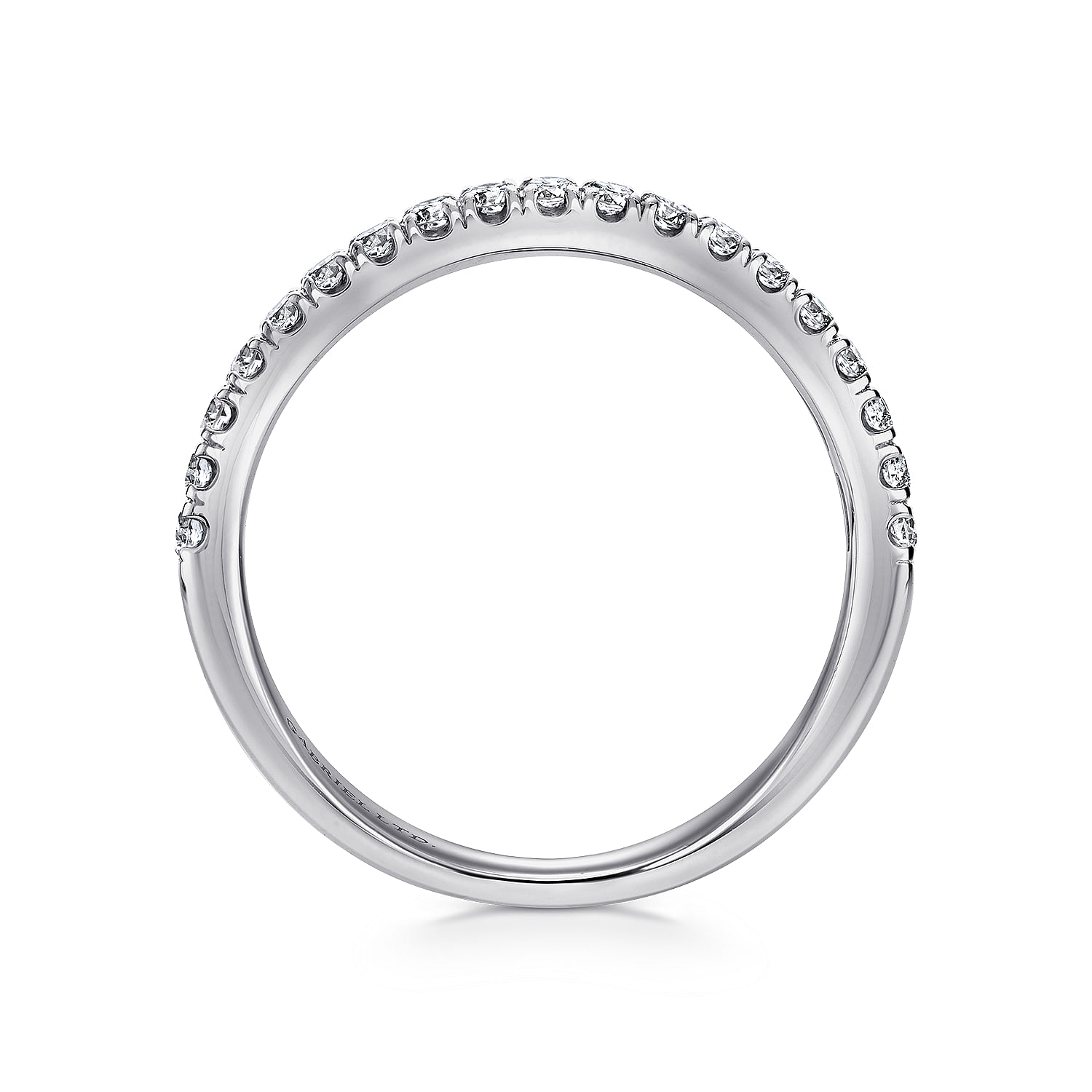 18k White Gold Diamond Curved Wedding Band angle 2 18k White Gold Diamond Curved Wedding Band angle 2