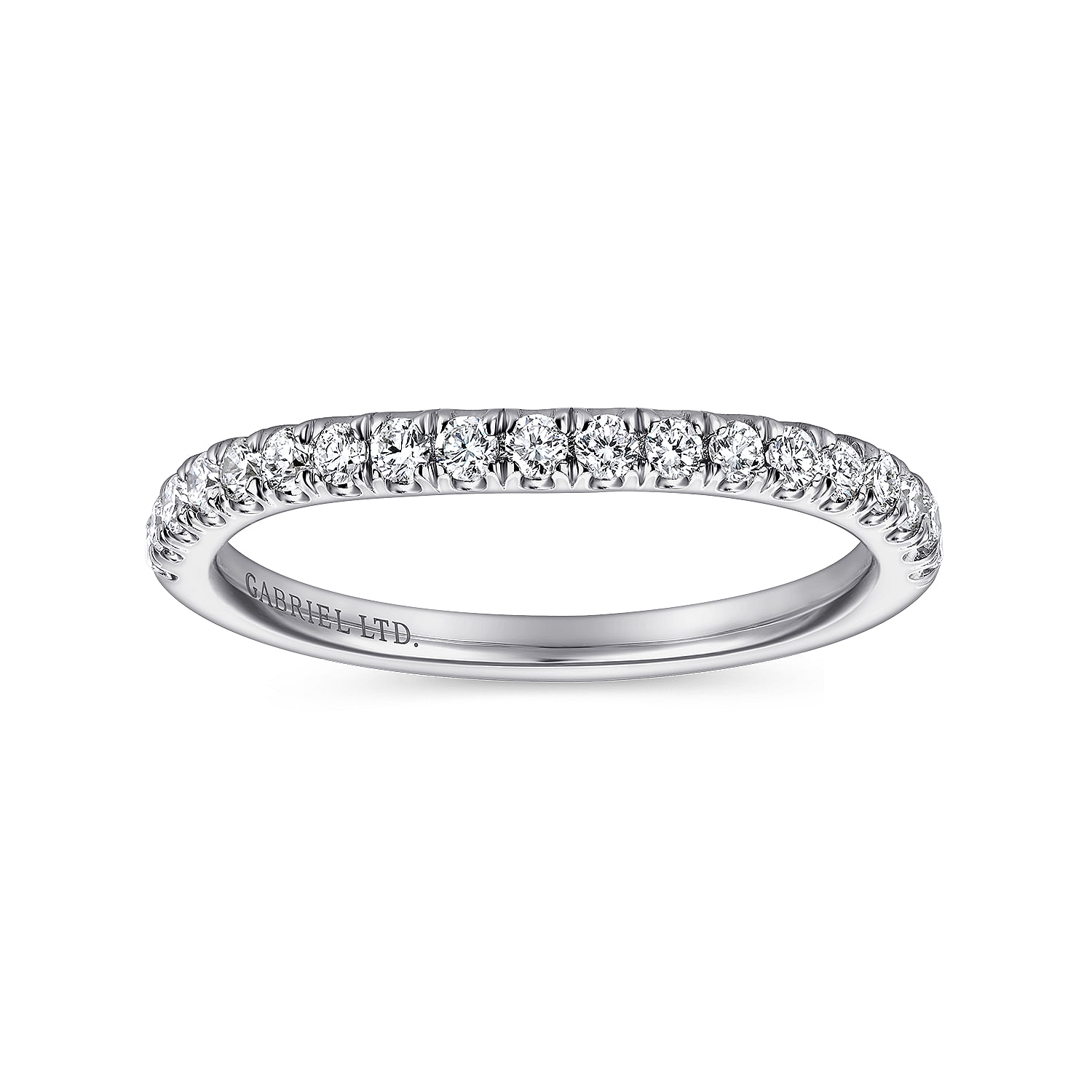 18k White Gold Diamond Curved Wedding Band angle 5 18k White Gold Diamond Curved Wedding Band angle 5