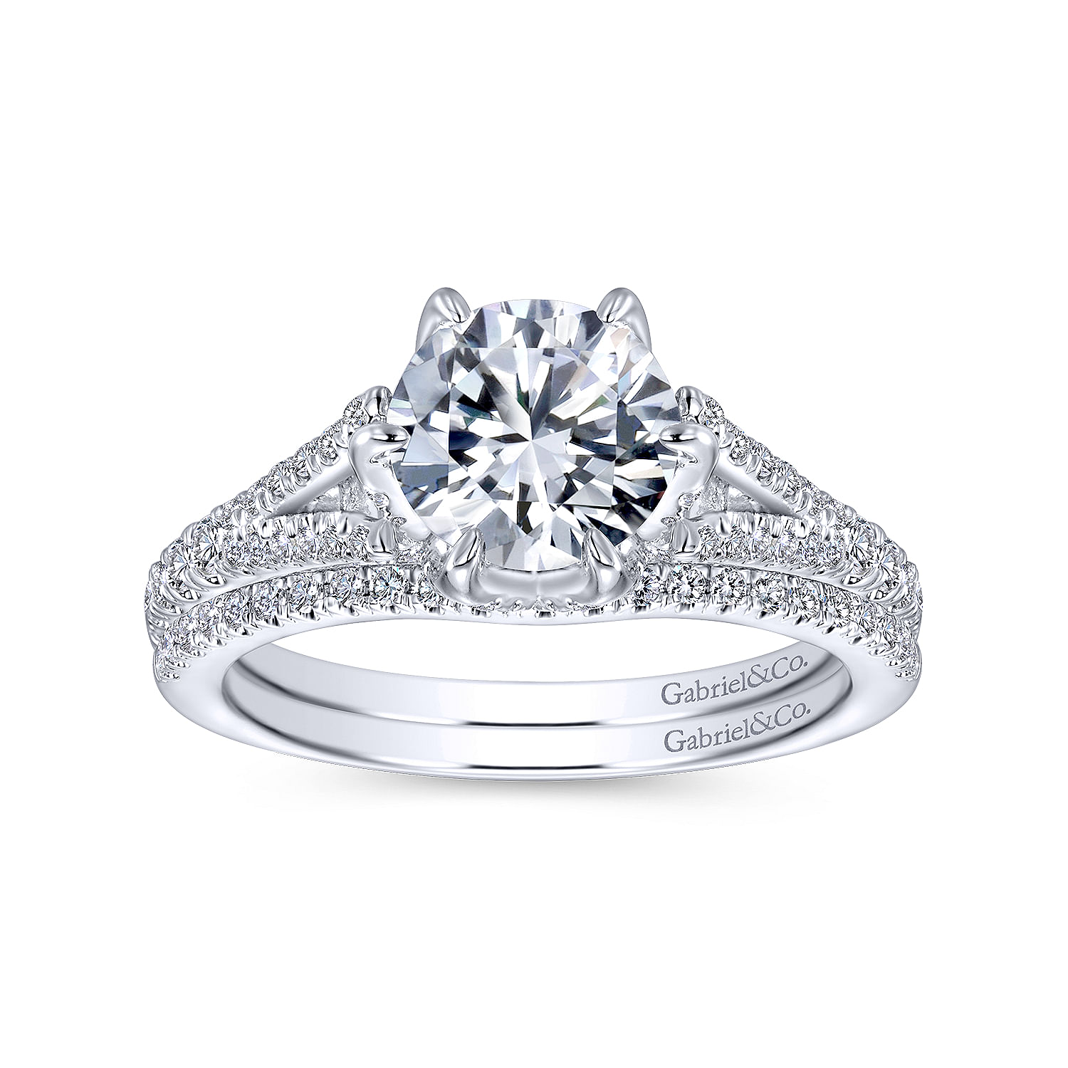18k White Gold Diamond Curved Wedding Band angle 4 18k White Gold Diamond Curved Wedding Band angle 4
