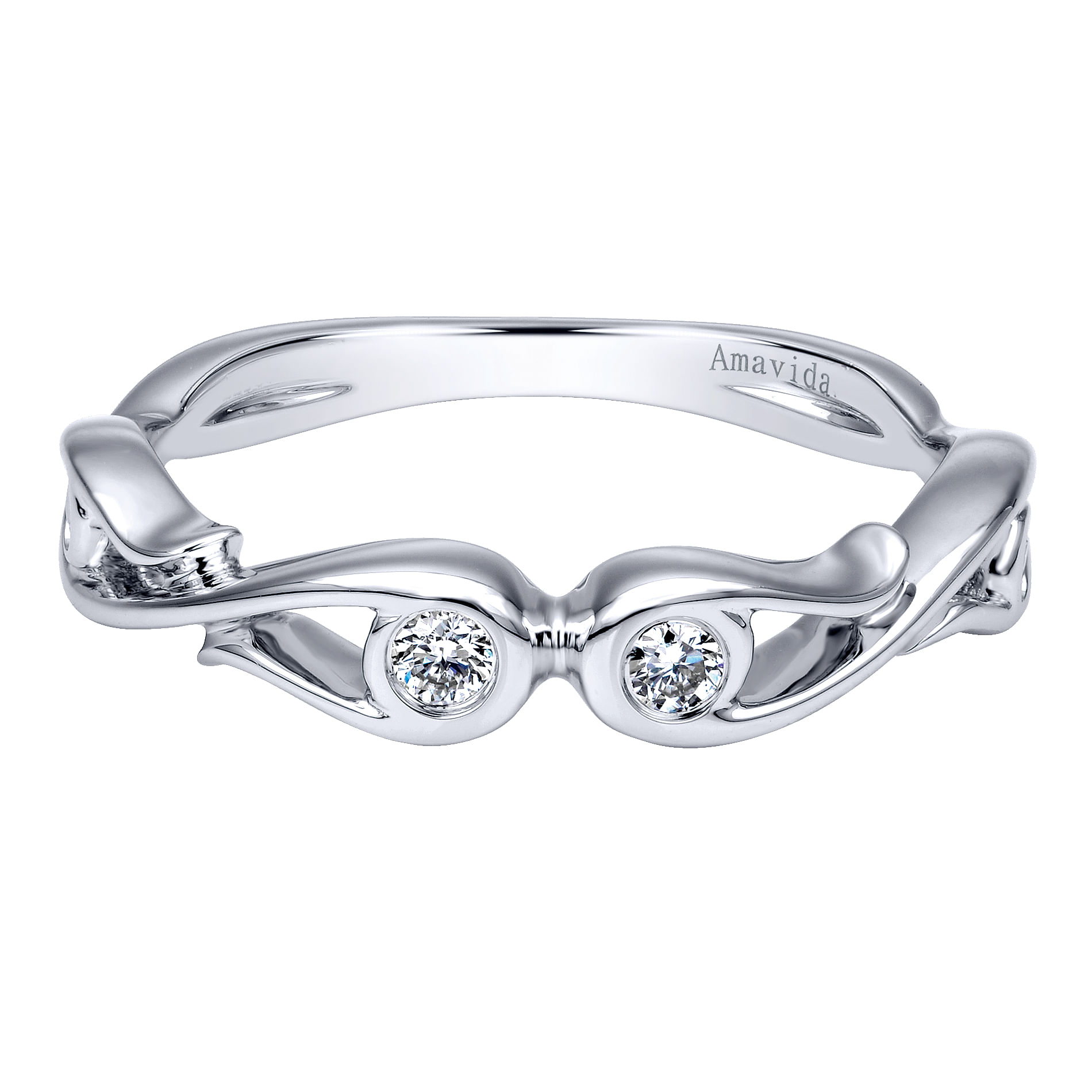 18k White Gold Diamond Curved 18k White Gold Diamond Curved