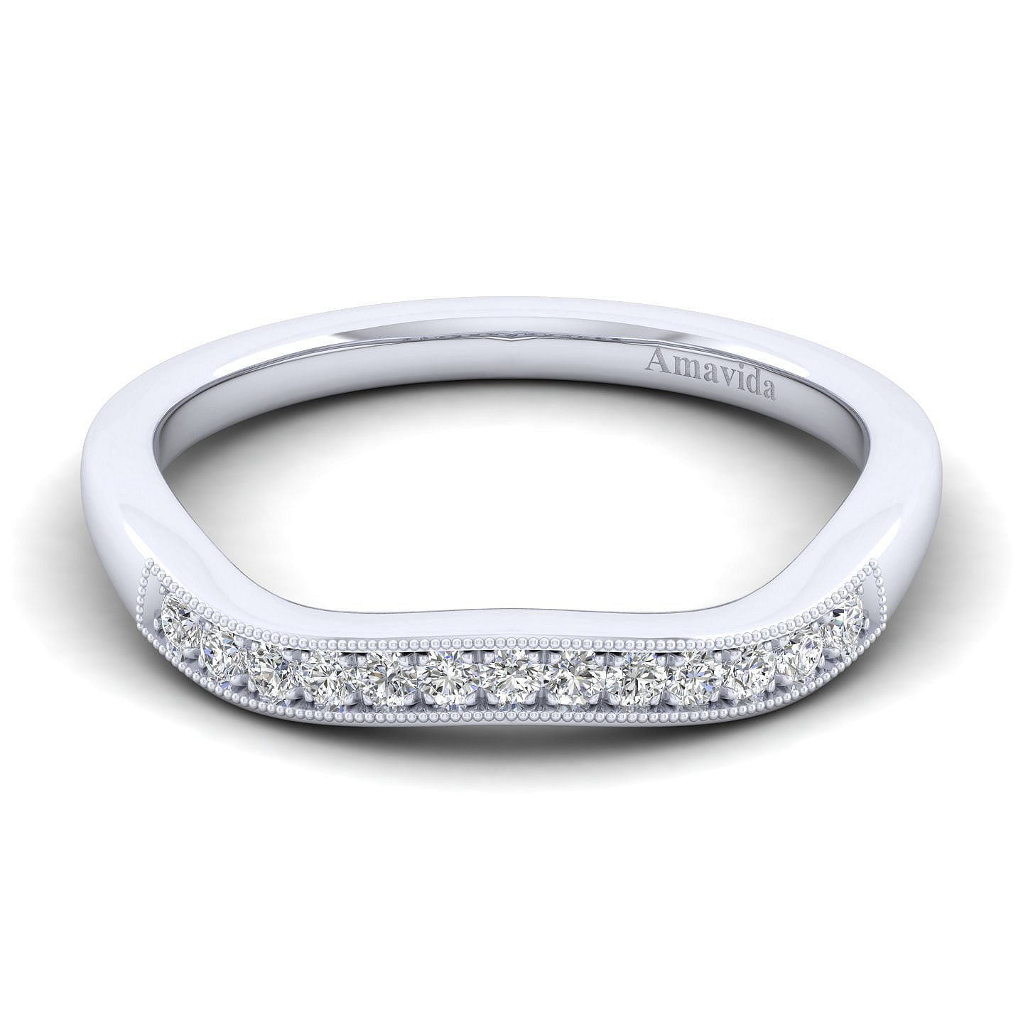 18k White Gold Diamond Curved 18k White Gold Diamond Curved