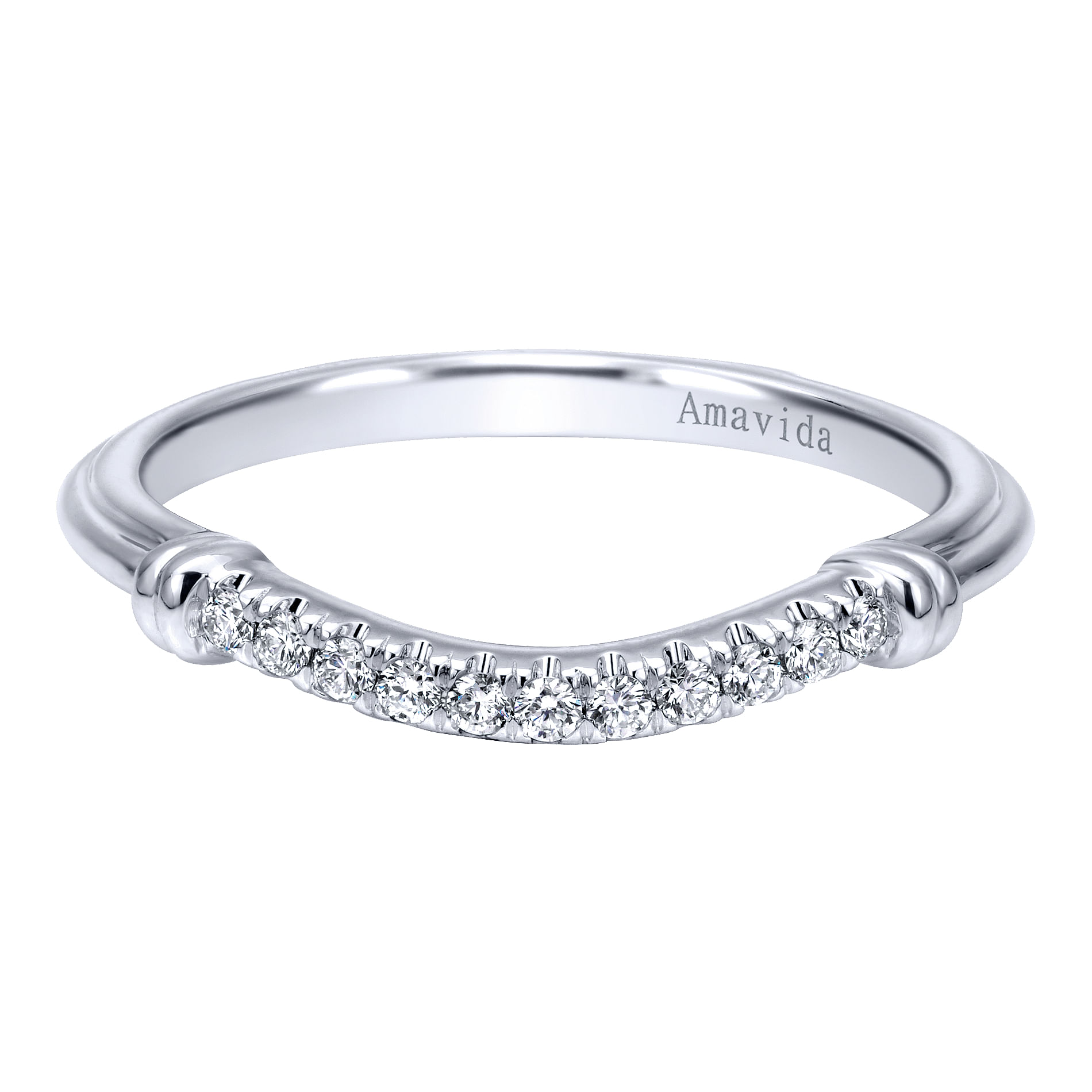 18k White Gold Diamond Curved 18k White Gold Diamond Curved