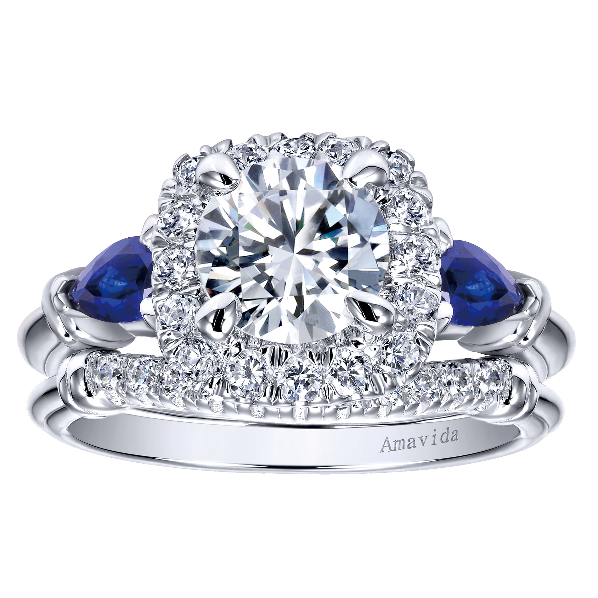 18k White Gold Diamond Curved Wedding Band angle 4 18k White Gold Diamond Curved Wedding Band angle 4