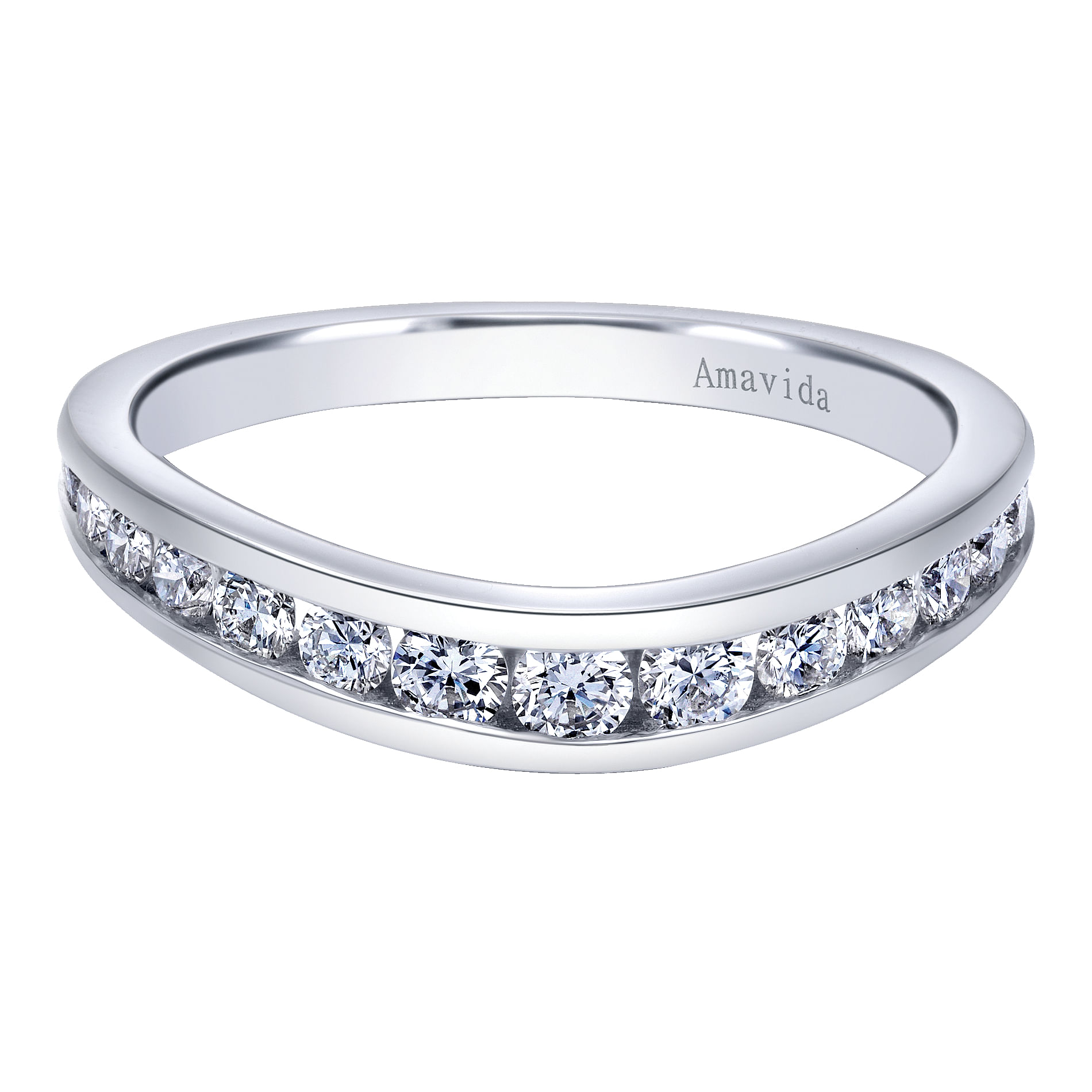 18k White Gold Diamond Curved 18k White Gold Diamond Curved