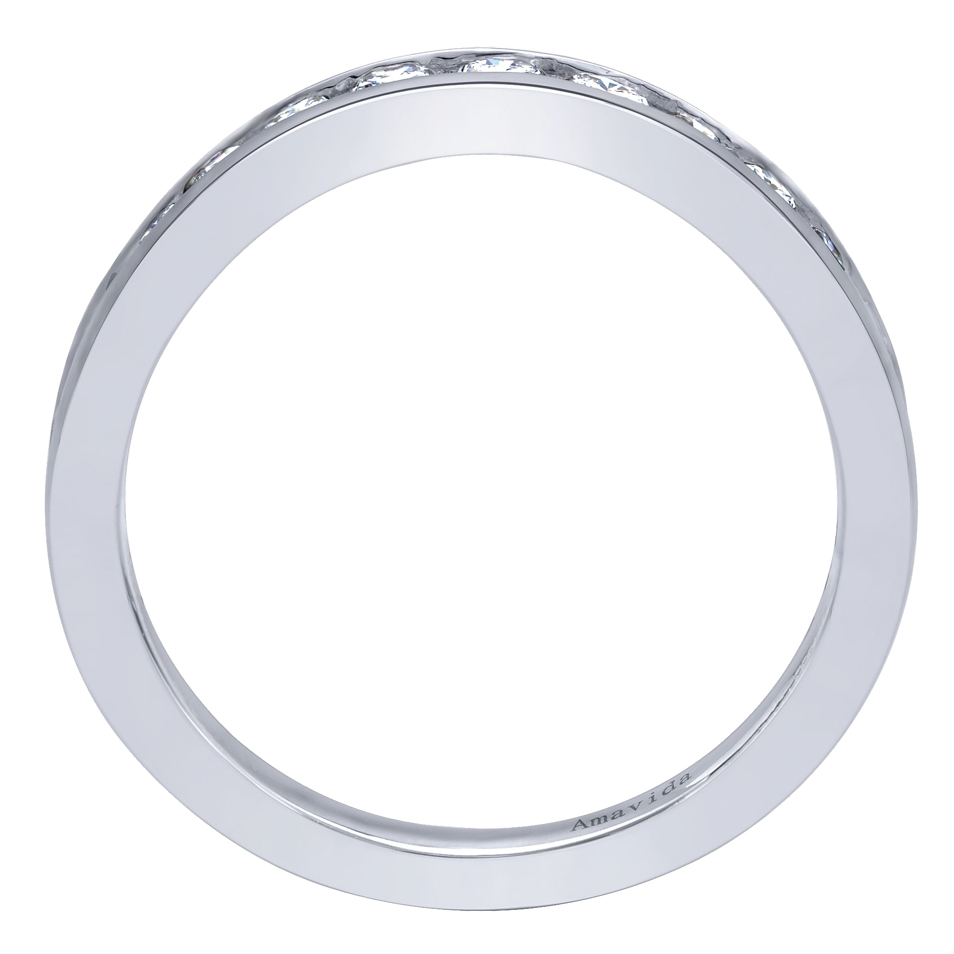 18k White Gold Diamond Curved Wedding Band angle 2 18k White Gold Diamond Curved Wedding Band angle 2