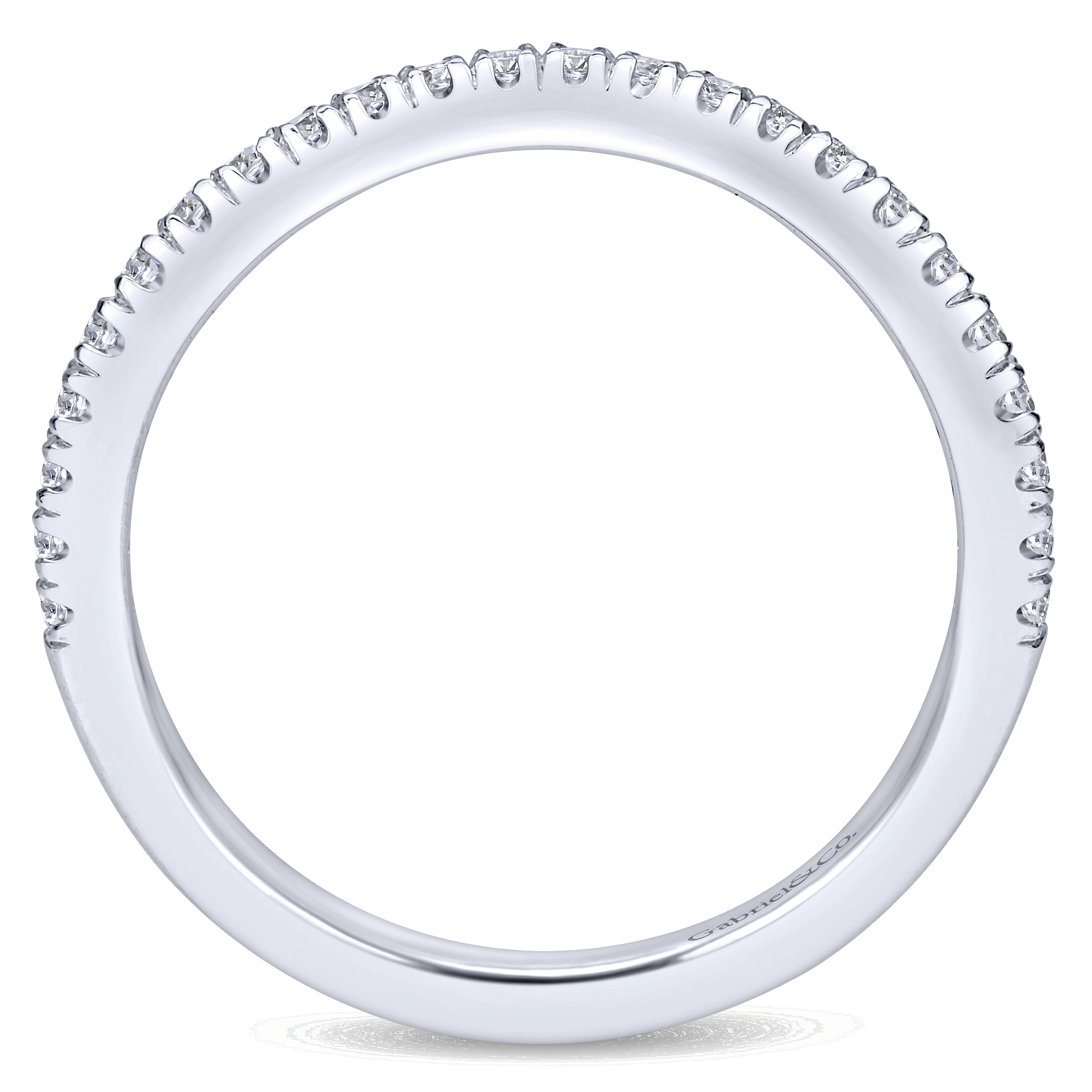 18k White Gold Diamond Curved Wedding Band angle 2 18k White Gold Diamond Curved Wedding Band angle 2
