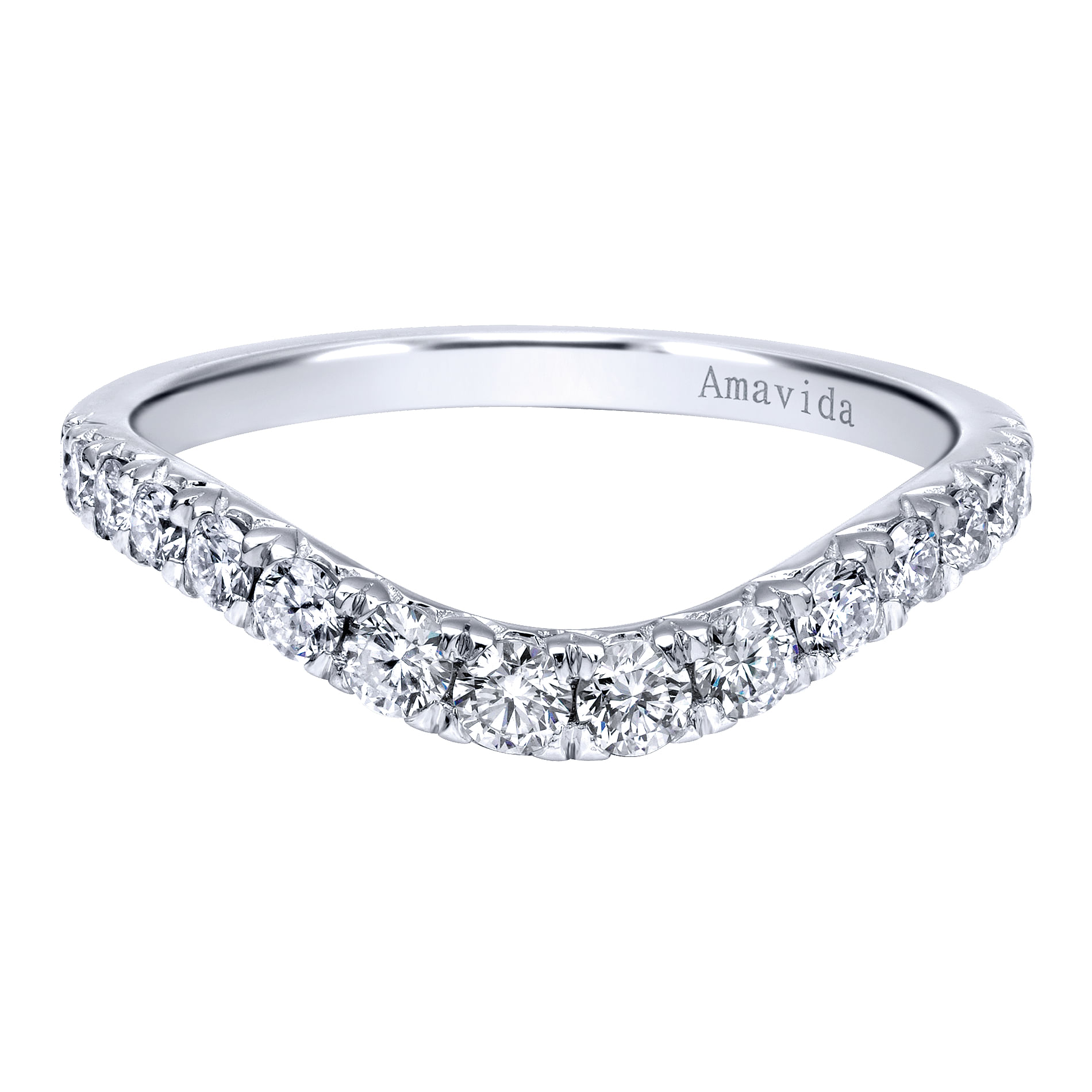 18k White Gold Diamond Curved 18k White Gold Diamond Curved