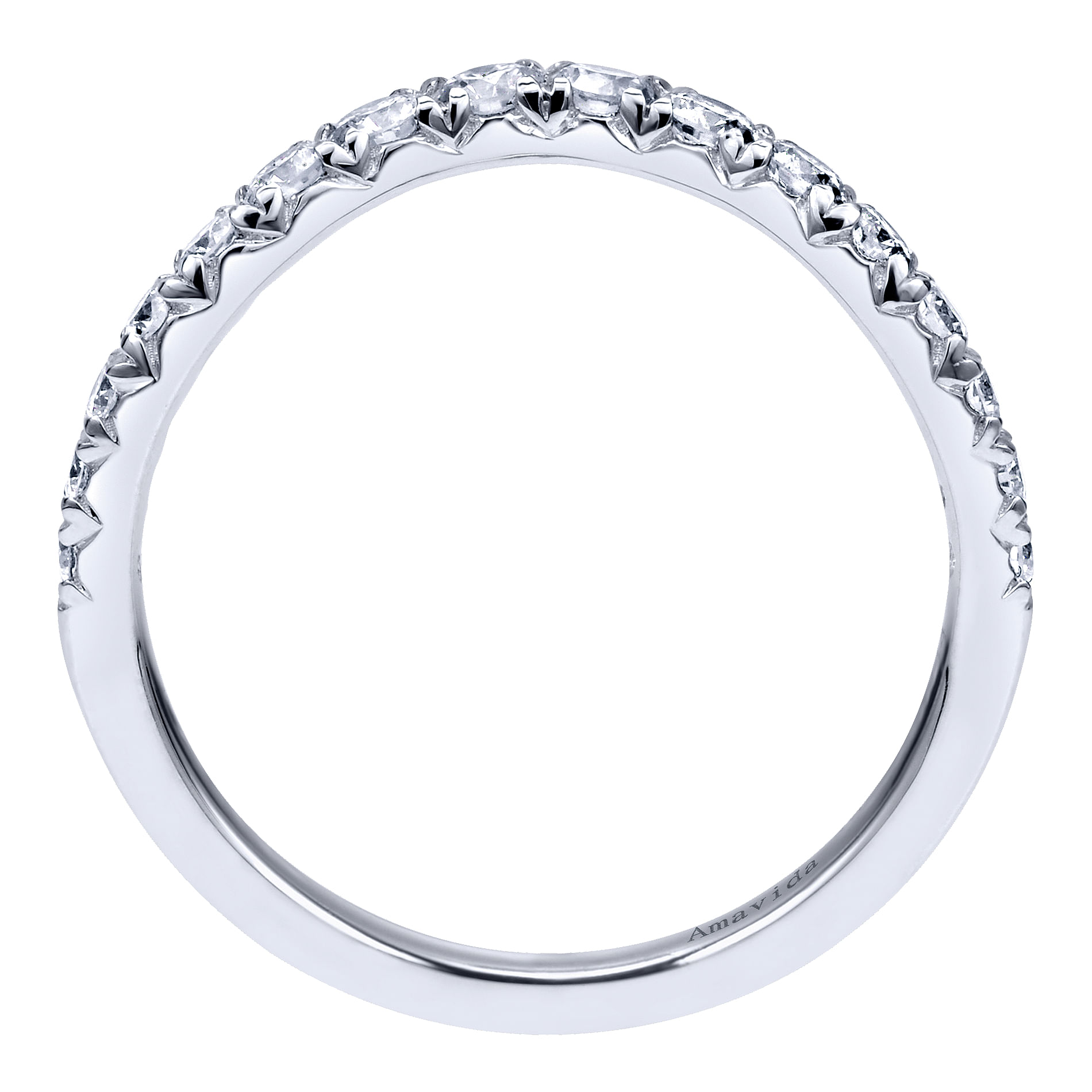 18k White Gold Diamond Curved Wedding Band angle 2 18k White Gold Diamond Curved Wedding Band angle 2