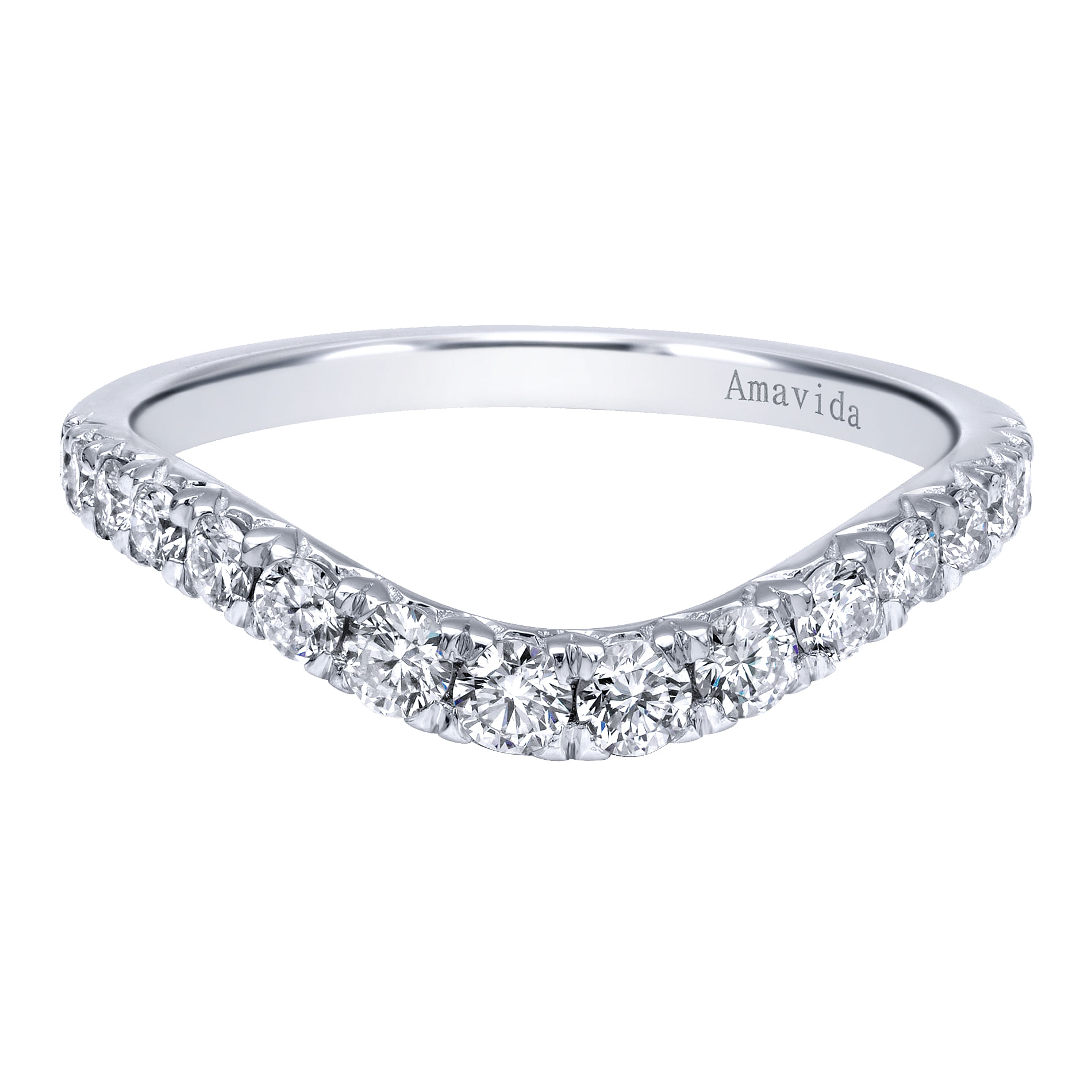 18k White Gold Diamond Curved 18k White Gold Diamond Curved