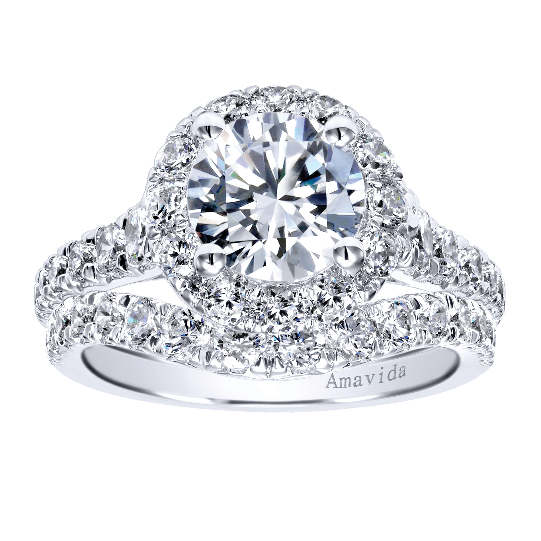 18k White Gold Diamond Curved Wedding Band angle 4 18k White Gold Diamond Curved Wedding Band angle 4