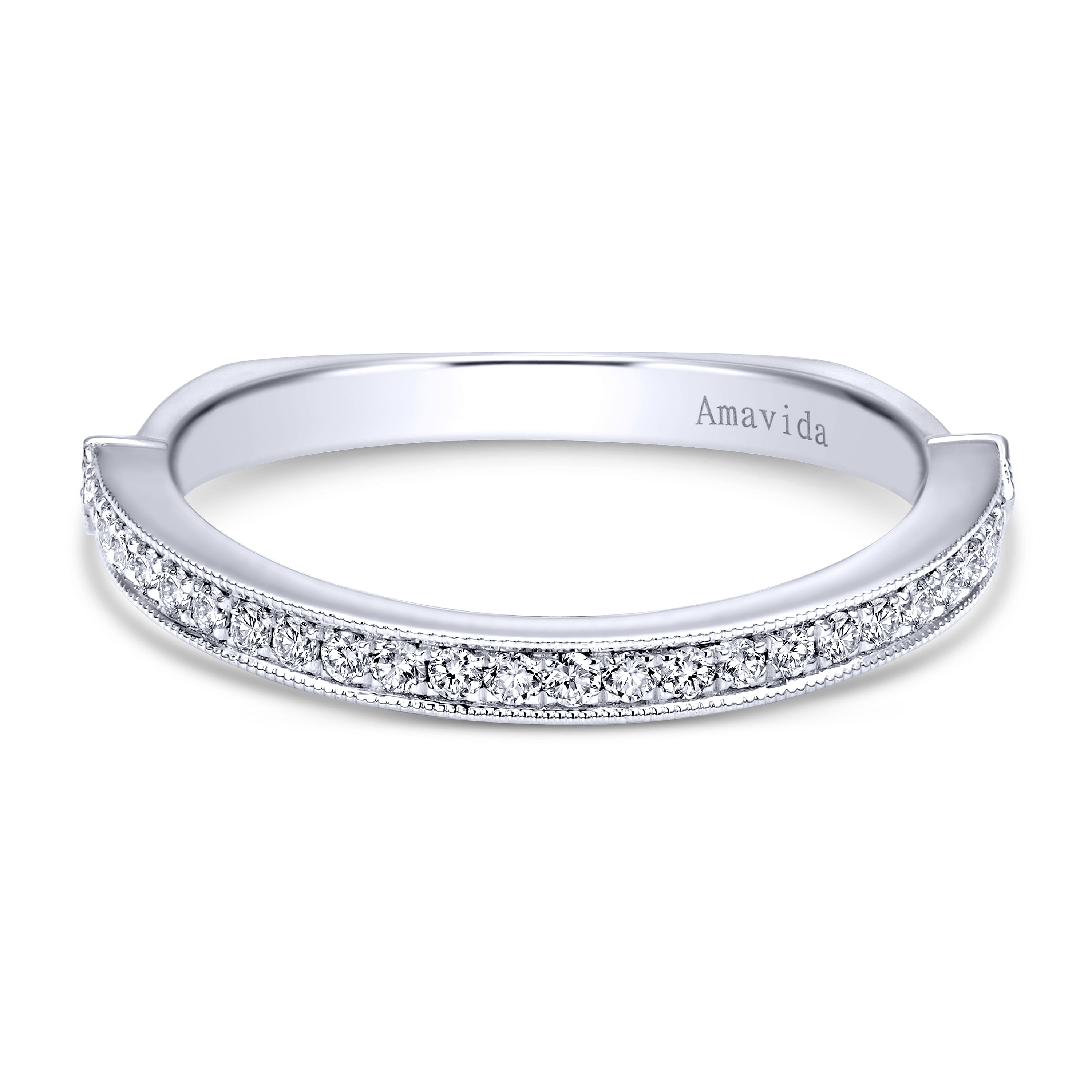 18k White Gold Diamond Curved 18k White Gold Diamond Curved