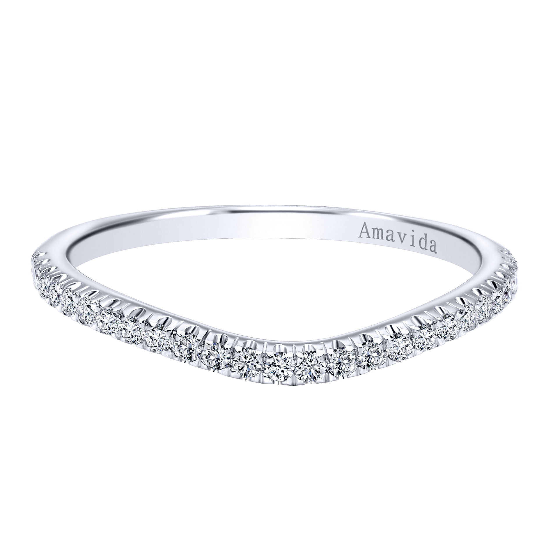 18k White Gold Diamond Curved 18k White Gold Diamond Curved