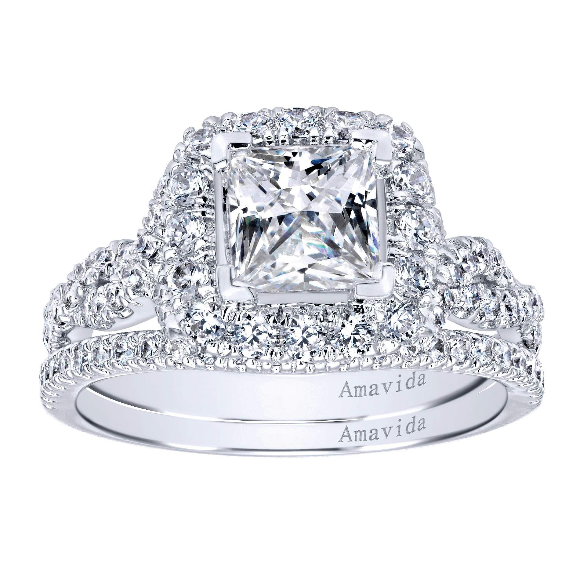 18k White Gold Diamond Curved Wedding Band angle 4 18k White Gold Diamond Curved Wedding Band angle 4