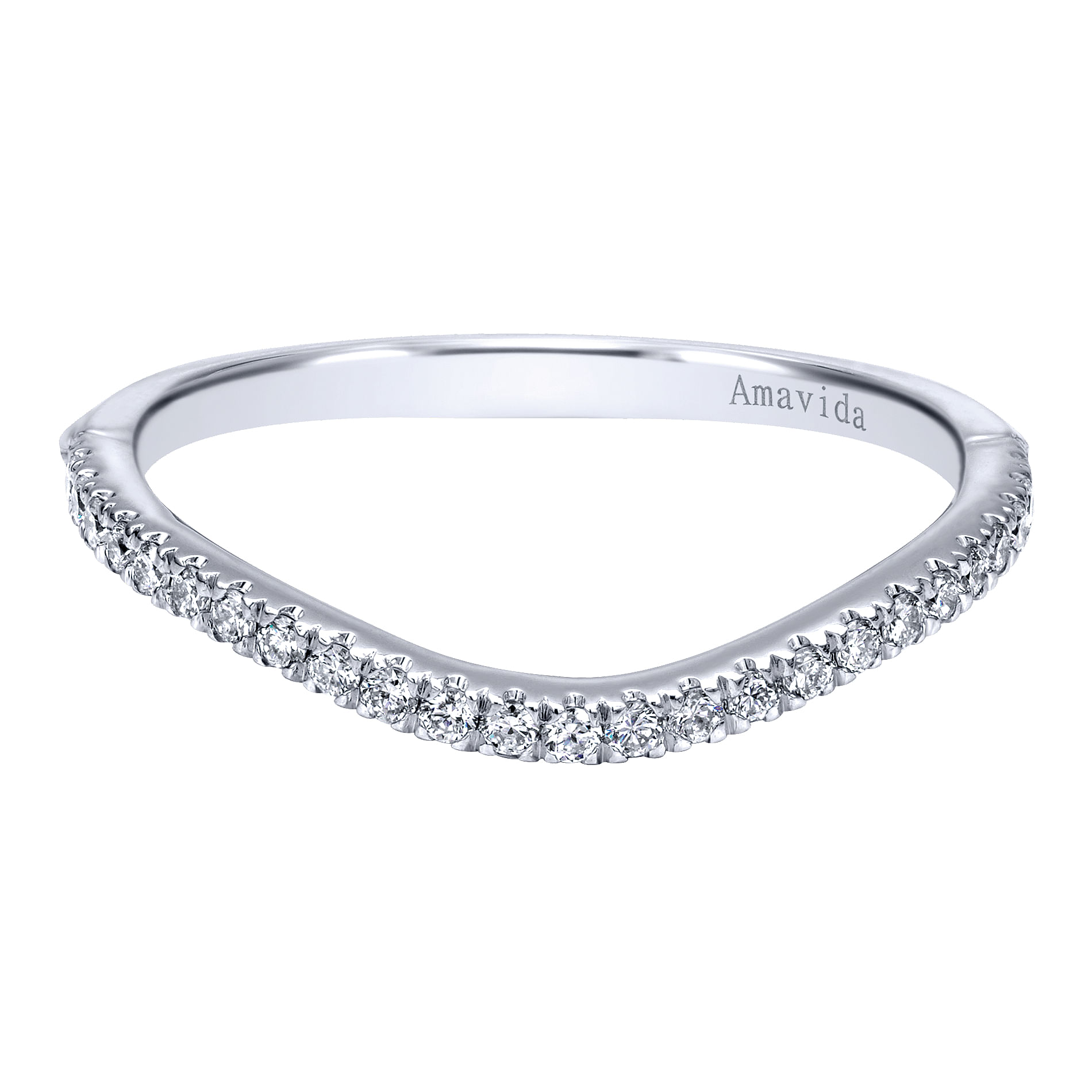 18k White Gold Diamond Curved 18k White Gold Diamond Curved