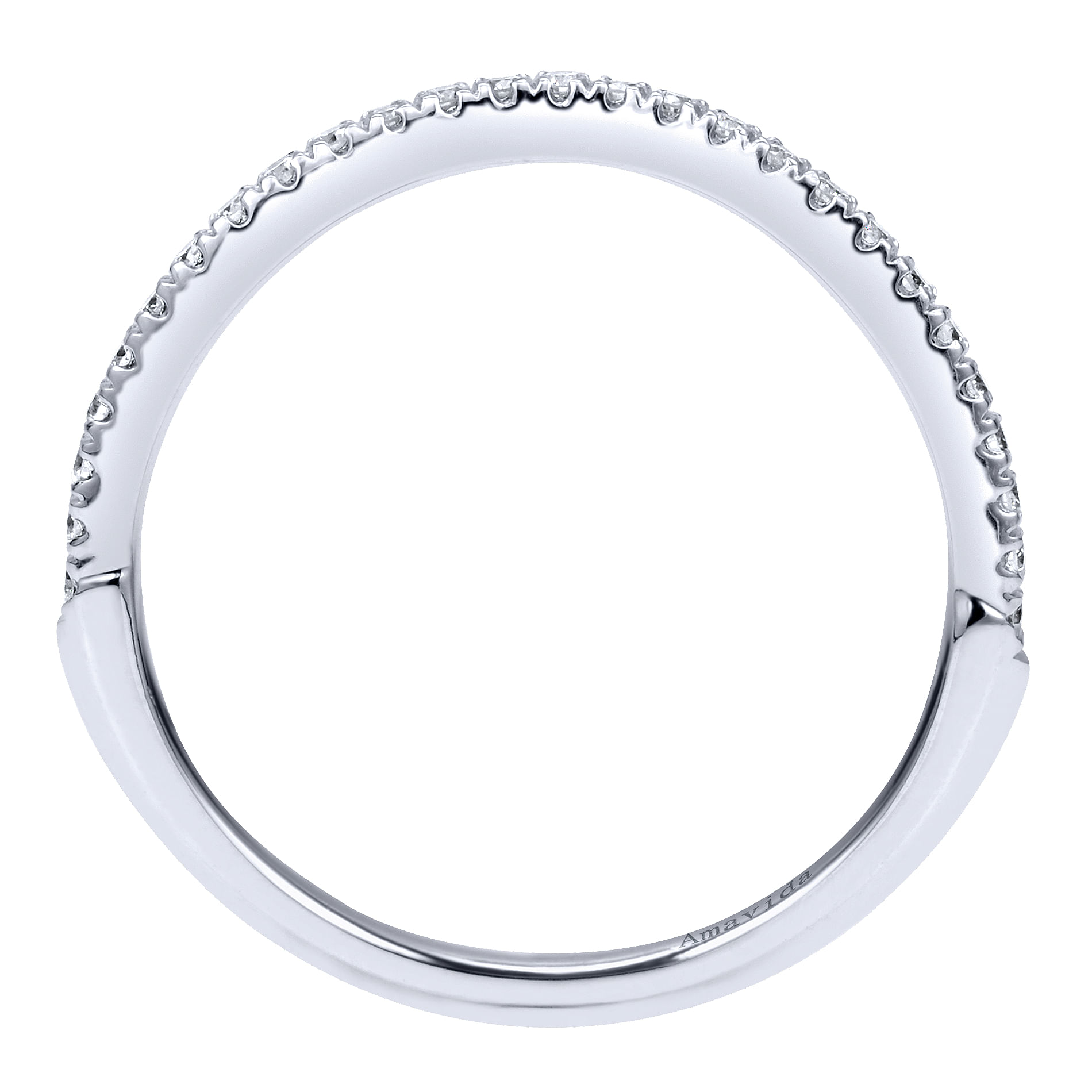 18k White Gold Diamond Curved Wedding Band angle 2 18k White Gold Diamond Curved Wedding Band angle 2