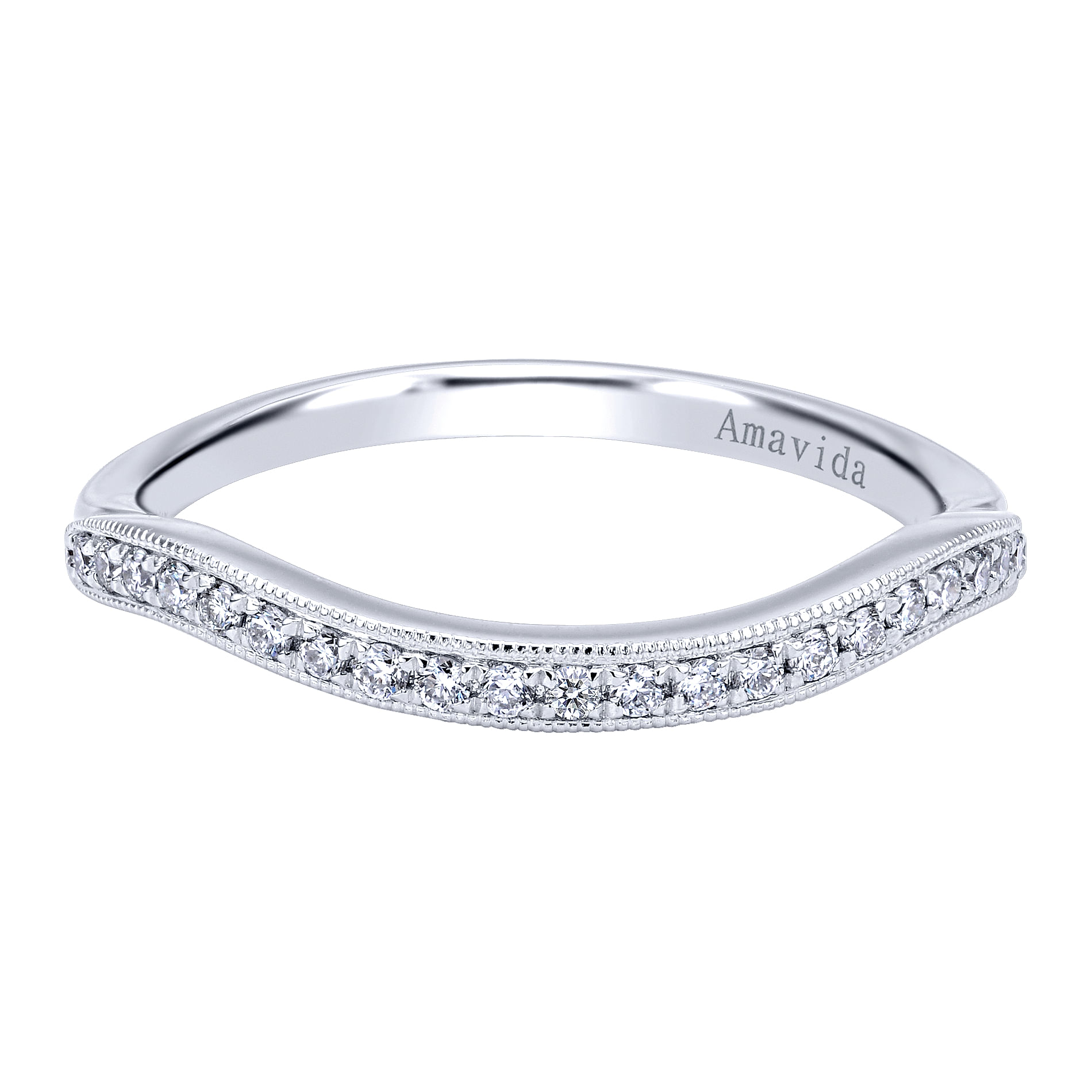 18k White Gold Diamond Curved 18k White Gold Diamond Curved