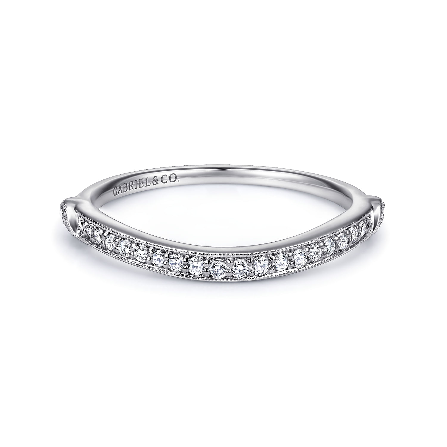 18k White Gold Diamond Curved 18k White Gold Diamond Curved