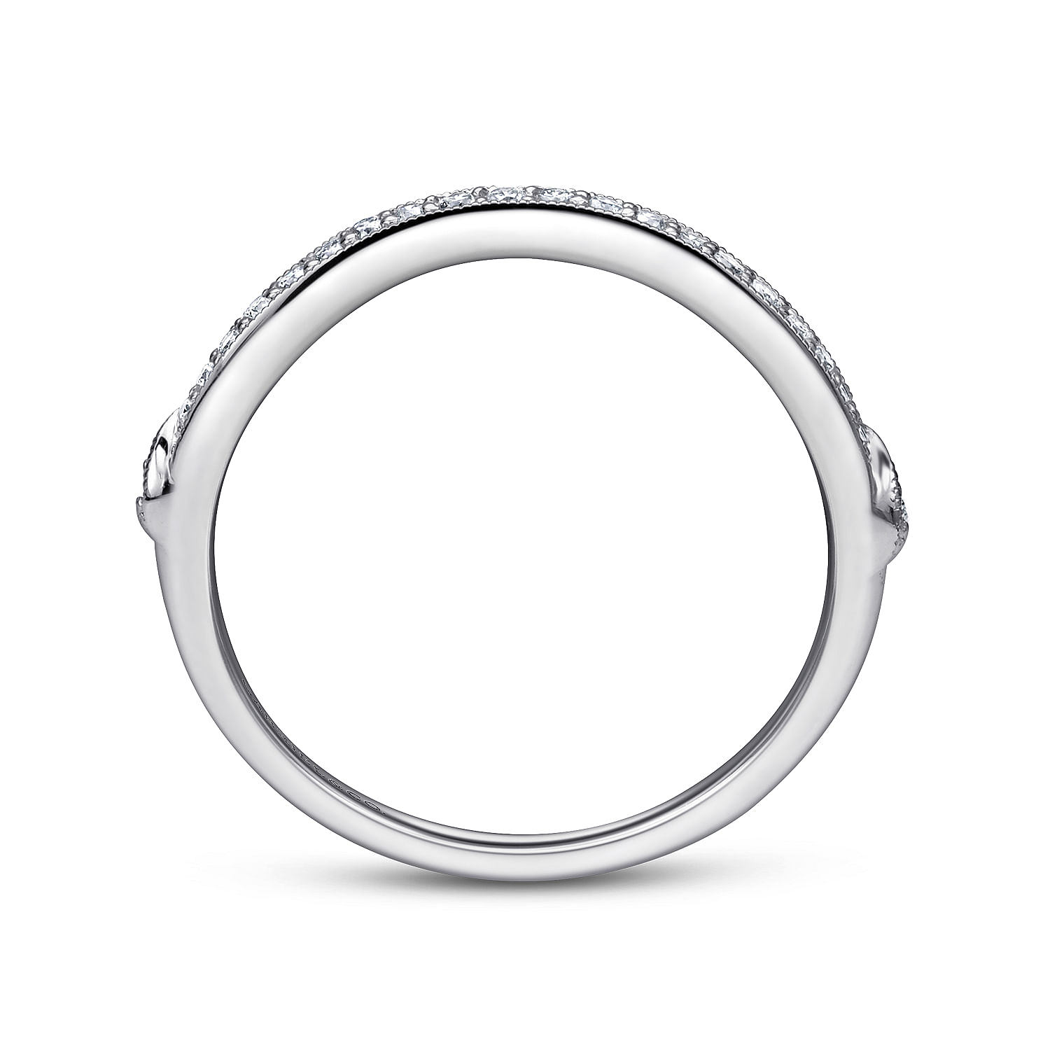 18k White Gold Diamond Curved Wedding Band angle 2 18k White Gold Diamond Curved Wedding Band angle 2