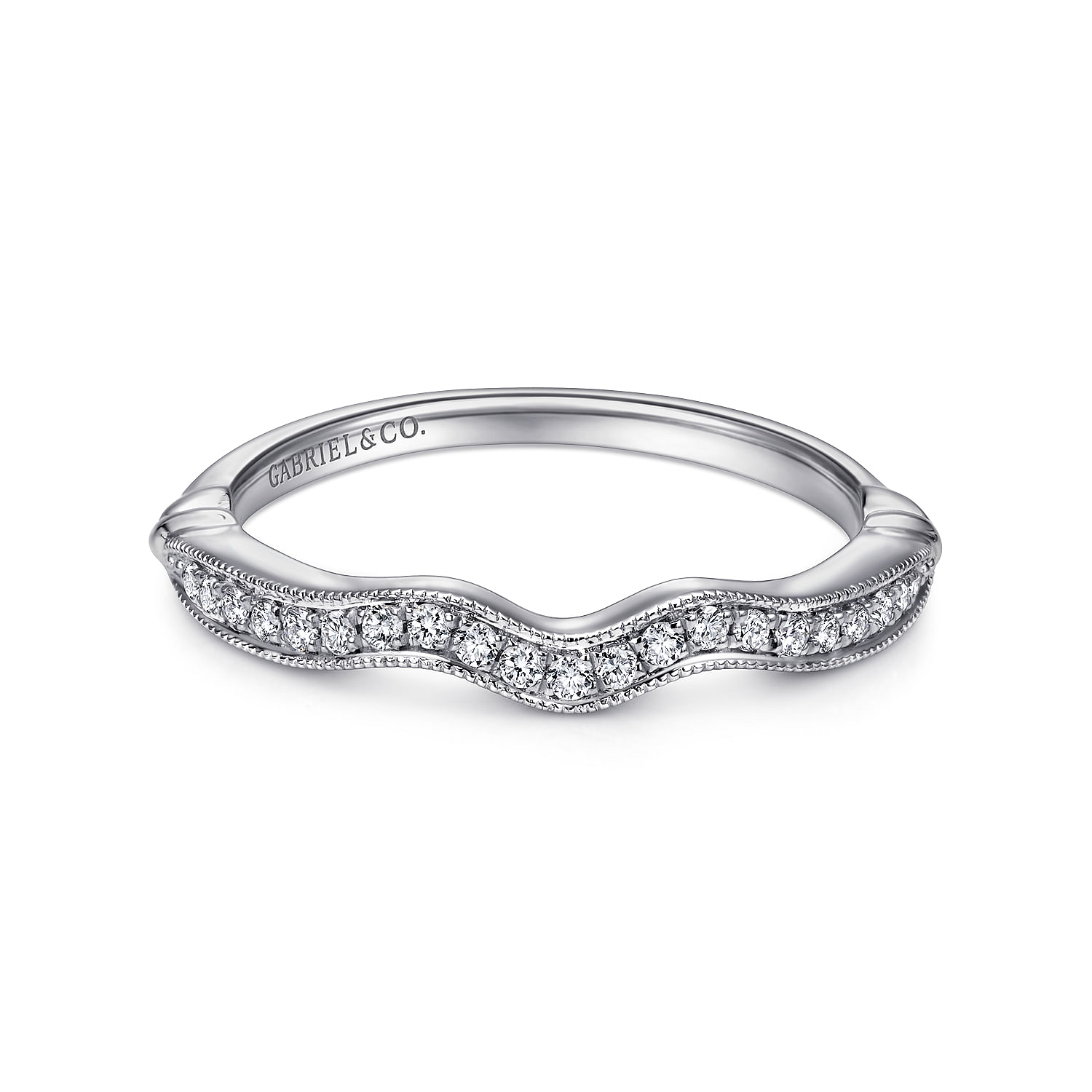 18k White Gold Diamond Curved 18k White Gold Diamond Curved