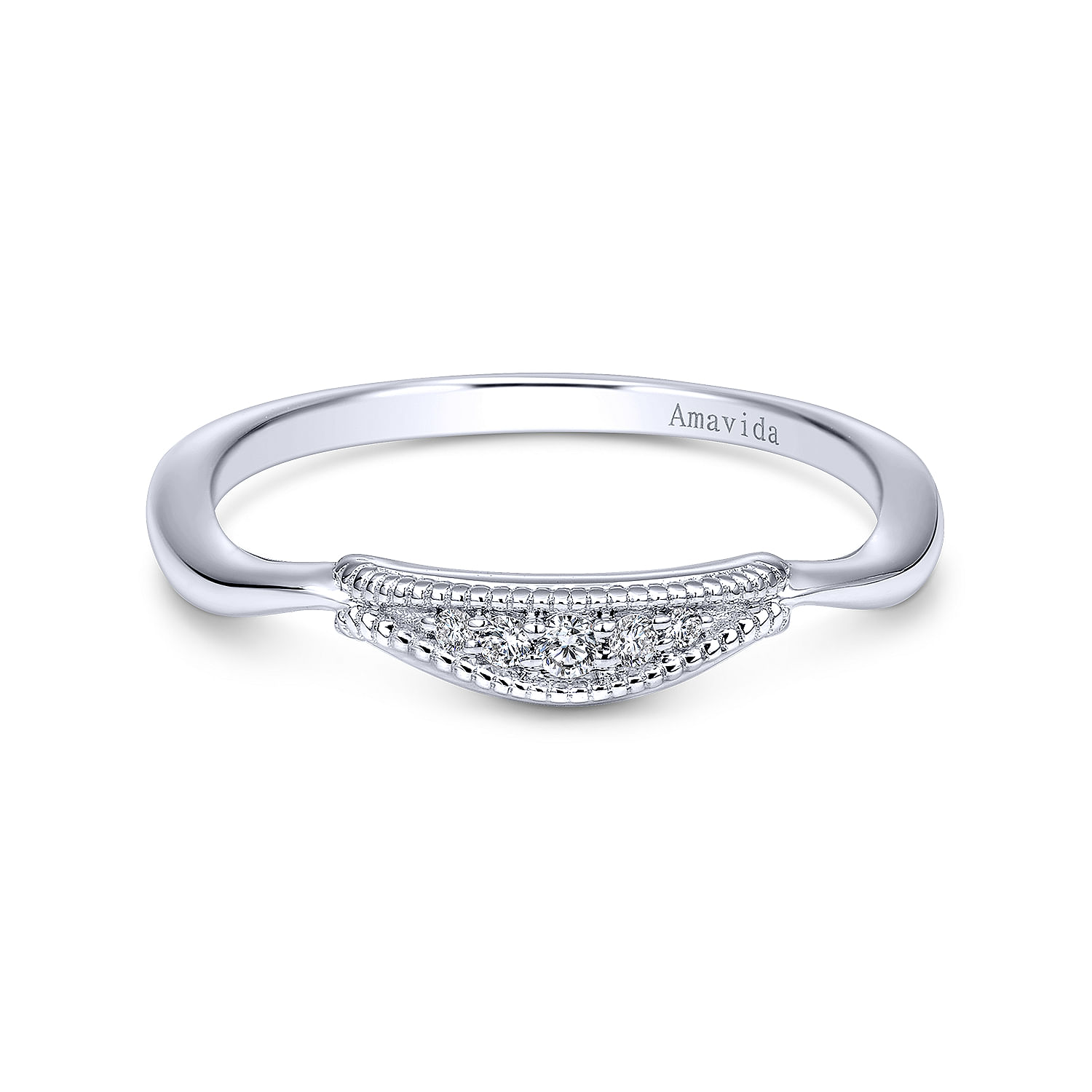 18k White Gold Diamond Curved 18k White Gold Diamond Curved