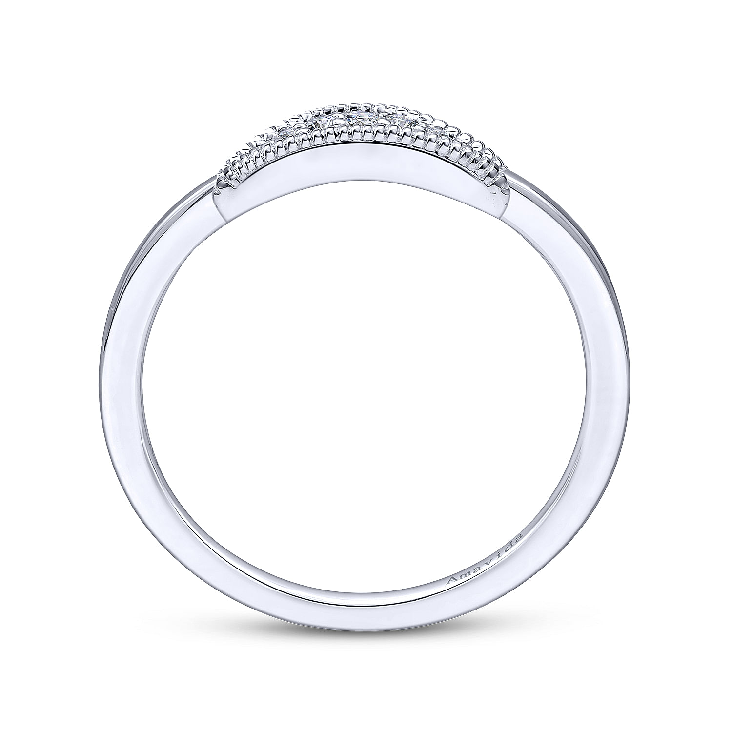 18k White Gold Diamond Curved Wedding Band angle 2 18k White Gold Diamond Curved Wedding Band angle 2
