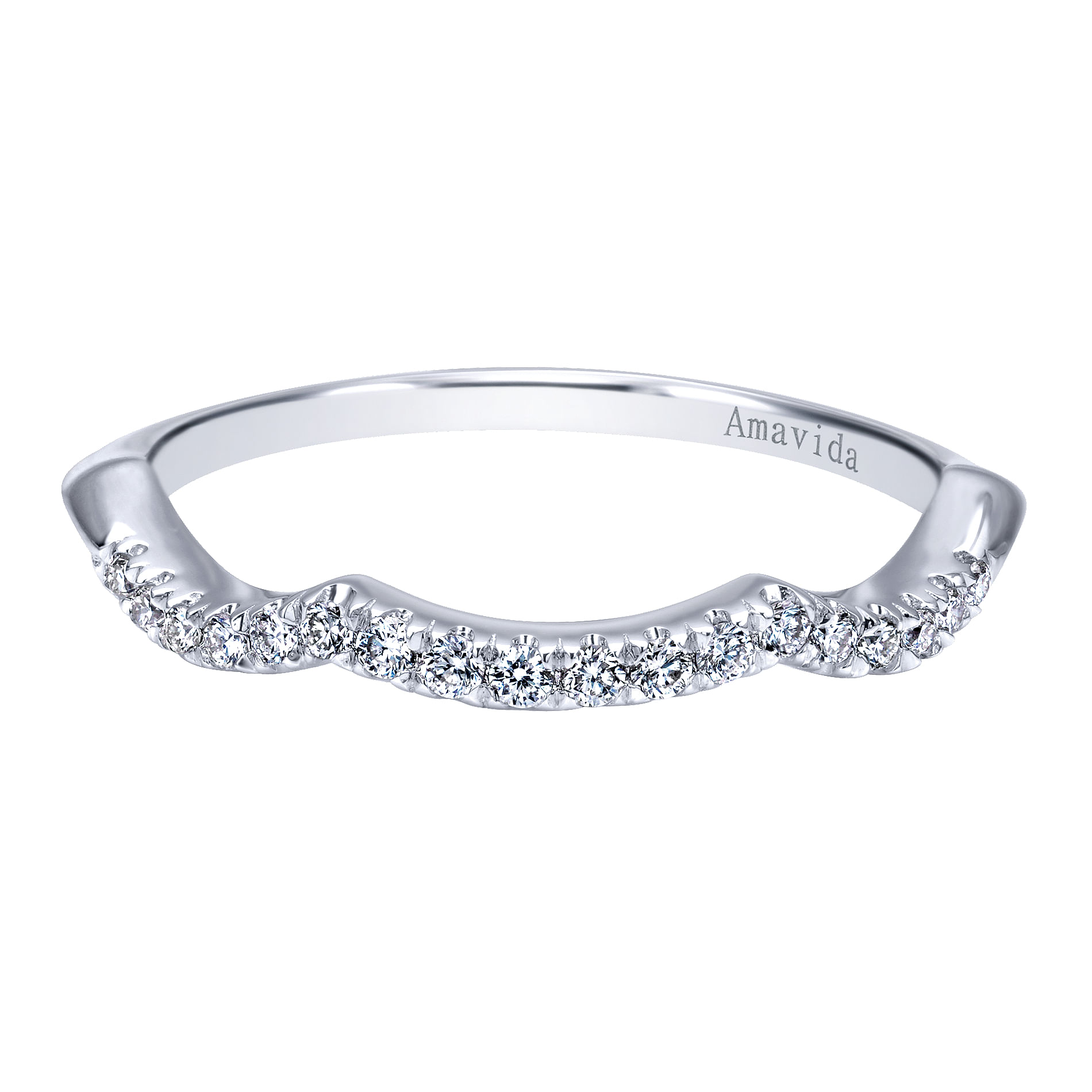 18k White Gold Diamond Curved 18k White Gold Diamond Curved