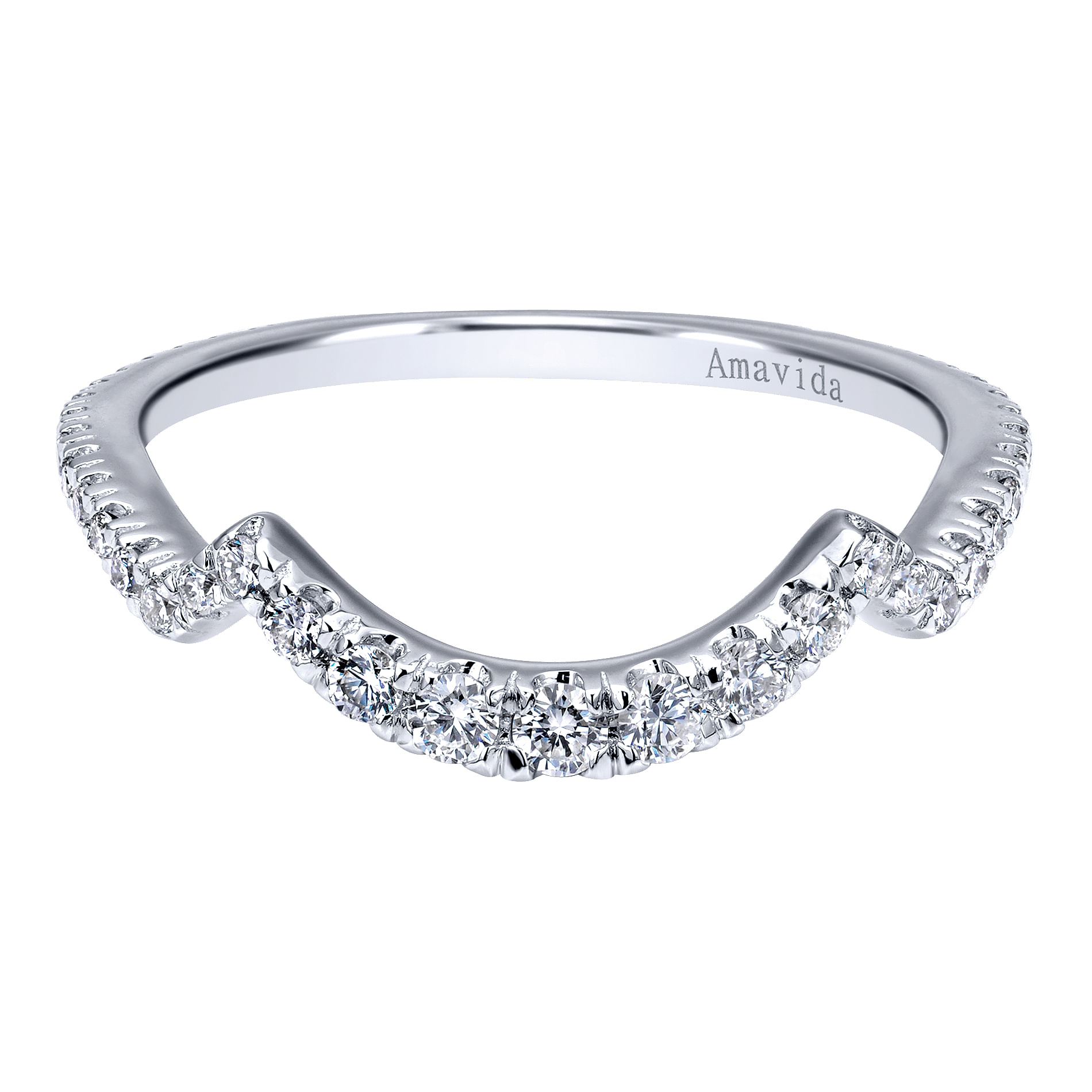 18k White Gold Diamond Curved 18k White Gold Diamond Curved