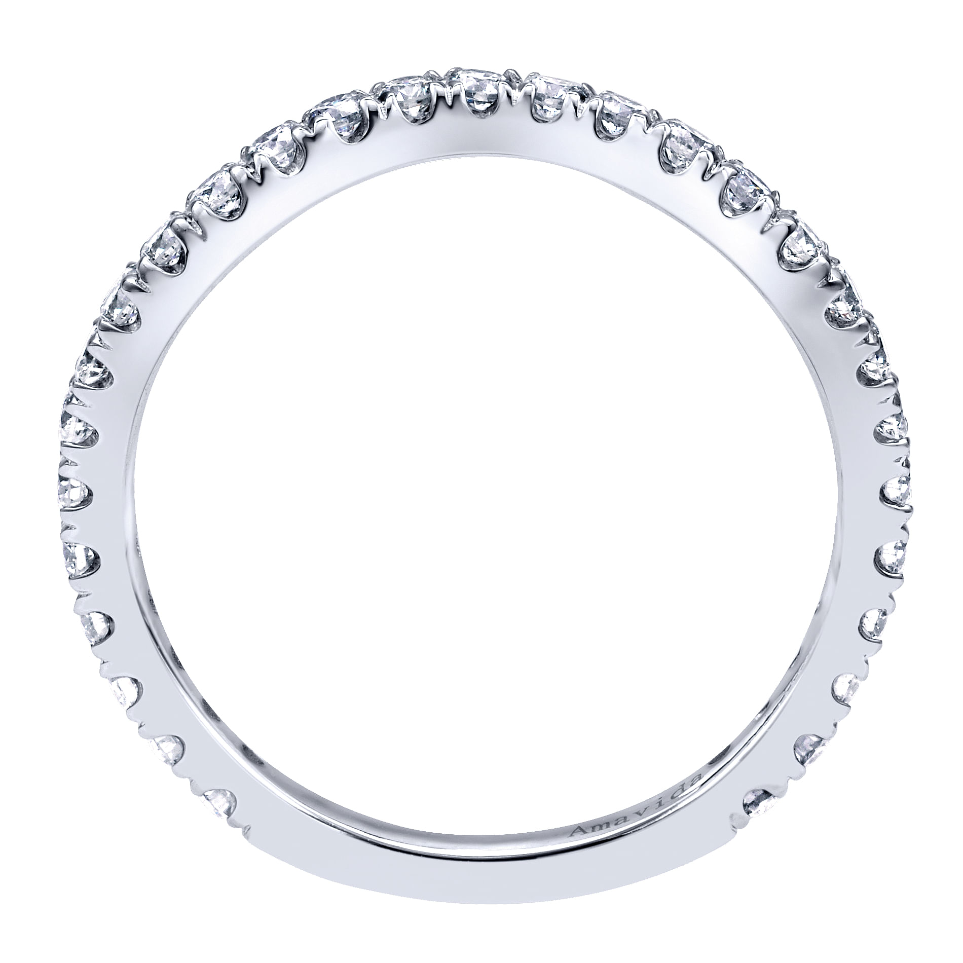 18k White Gold Diamond Curved Wedding Band angle 2 18k White Gold Diamond Curved Wedding Band angle 2