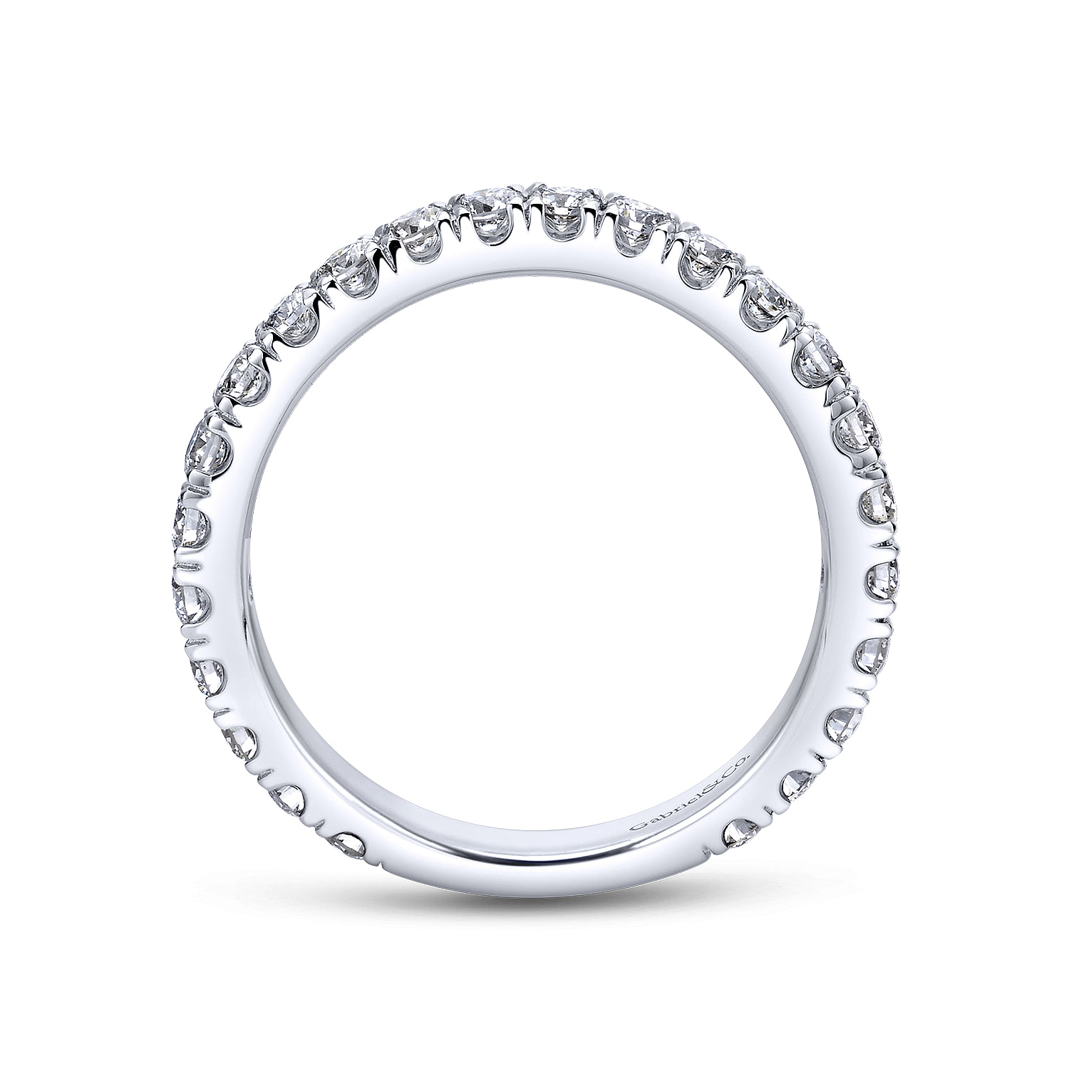 18k White Gold Diamond Curved Wedding Band angle 2 18k White Gold Diamond Curved Wedding Band angle 2