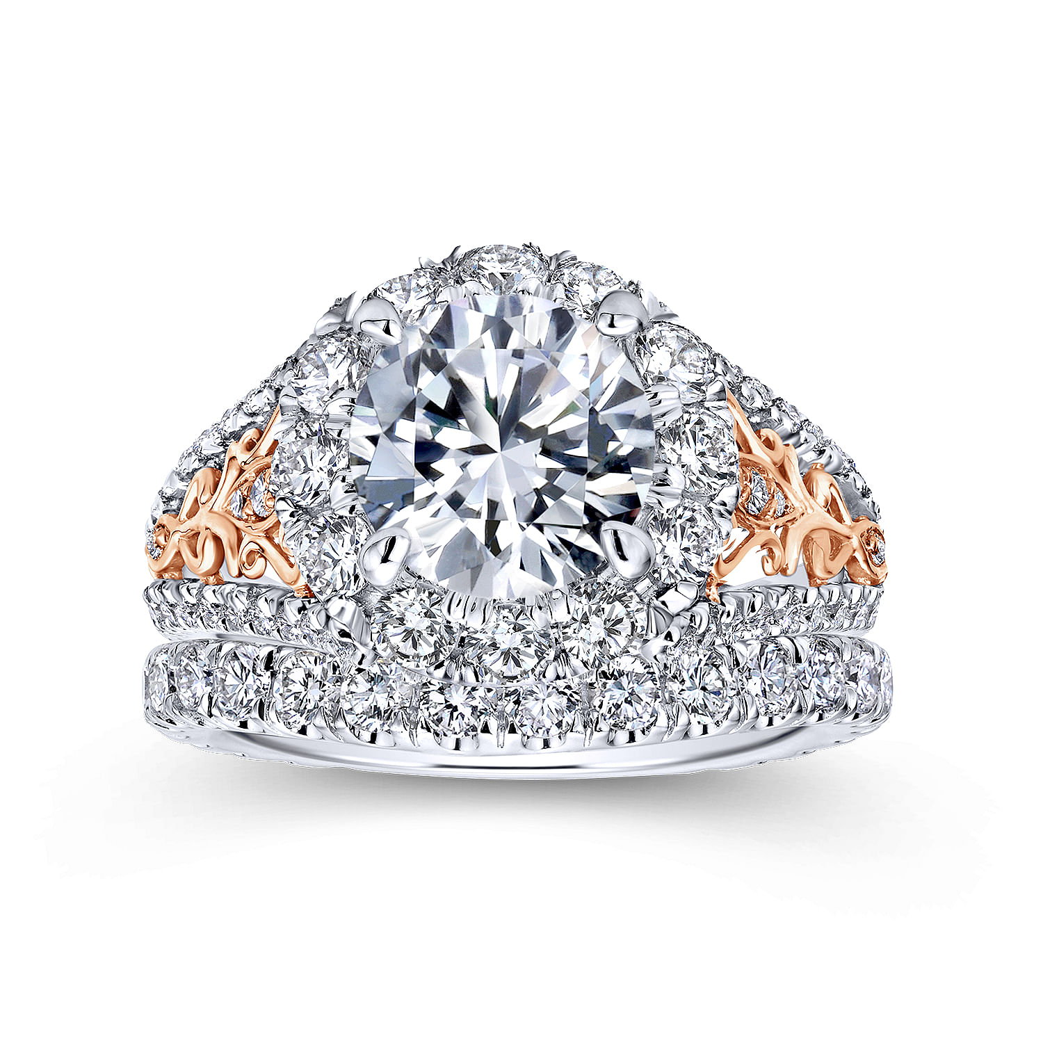18k White Gold Diamond Curved Wedding Band angle 4 18k White Gold Diamond Curved Wedding Band angle 4