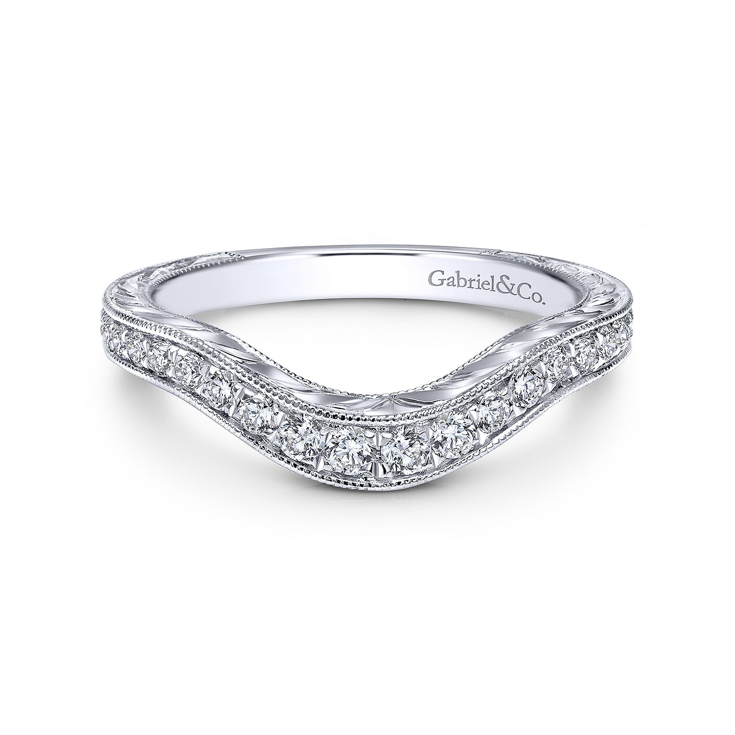 18k White Gold Diamond Curved 18k White Gold Diamond Curved