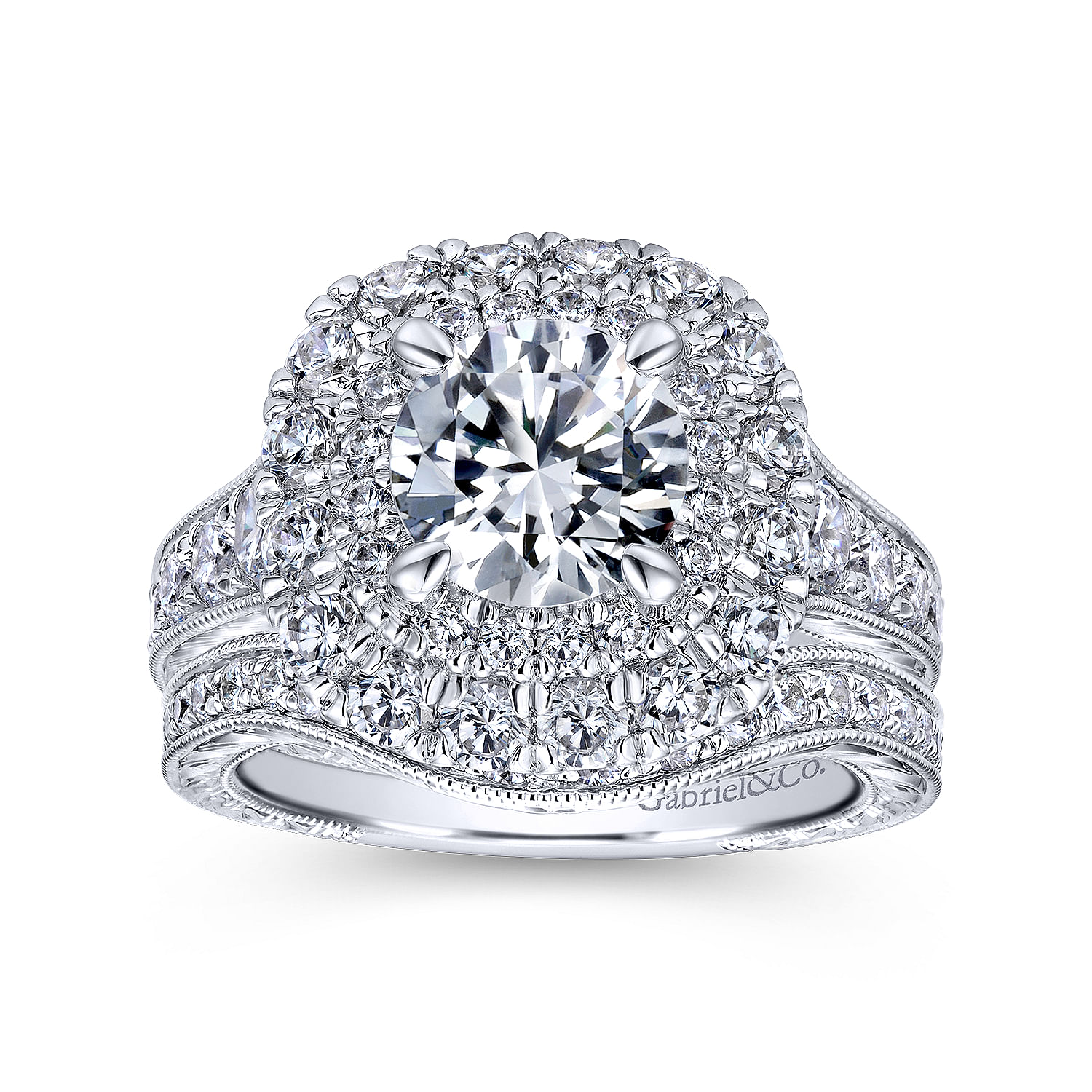 18k White Gold Diamond Curved Wedding Band angle 4 18k White Gold Diamond Curved Wedding Band angle 4