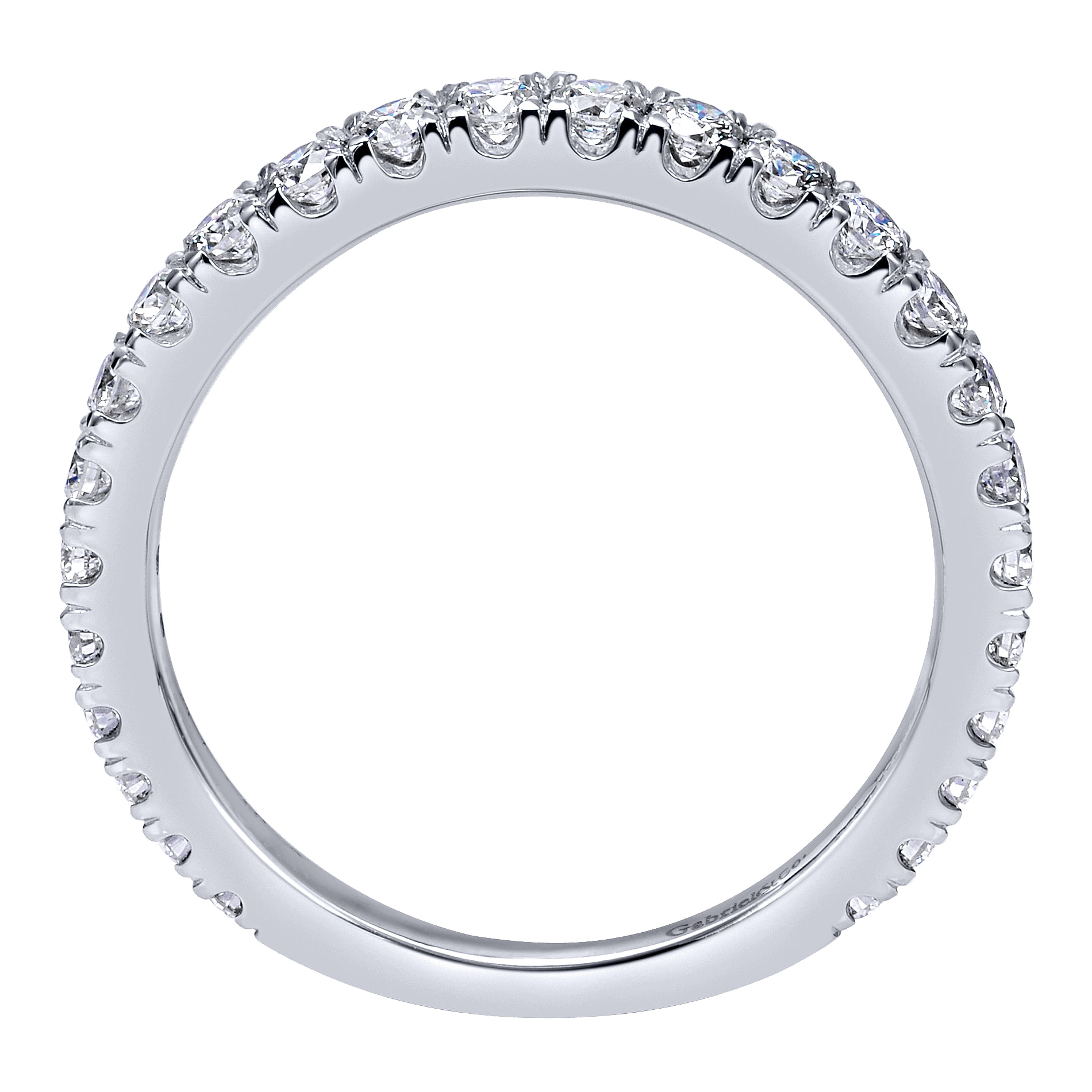 18k White Gold Diamond Curved Wedding Band angle 2 18k White Gold Diamond Curved Wedding Band angle 2