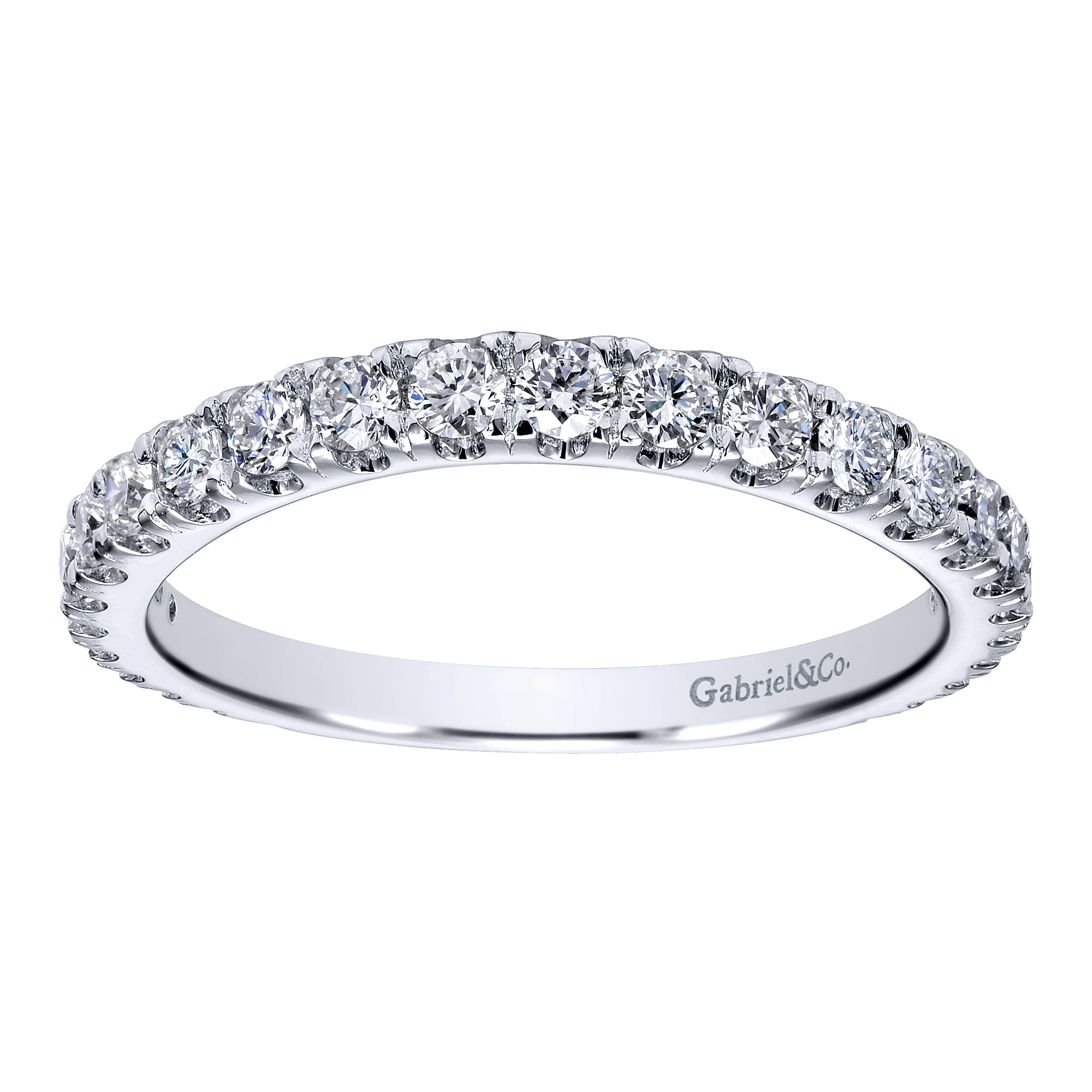 18k White Gold Diamond Curved Wedding Band angle 5 18k White Gold Diamond Curved Wedding Band angle 5