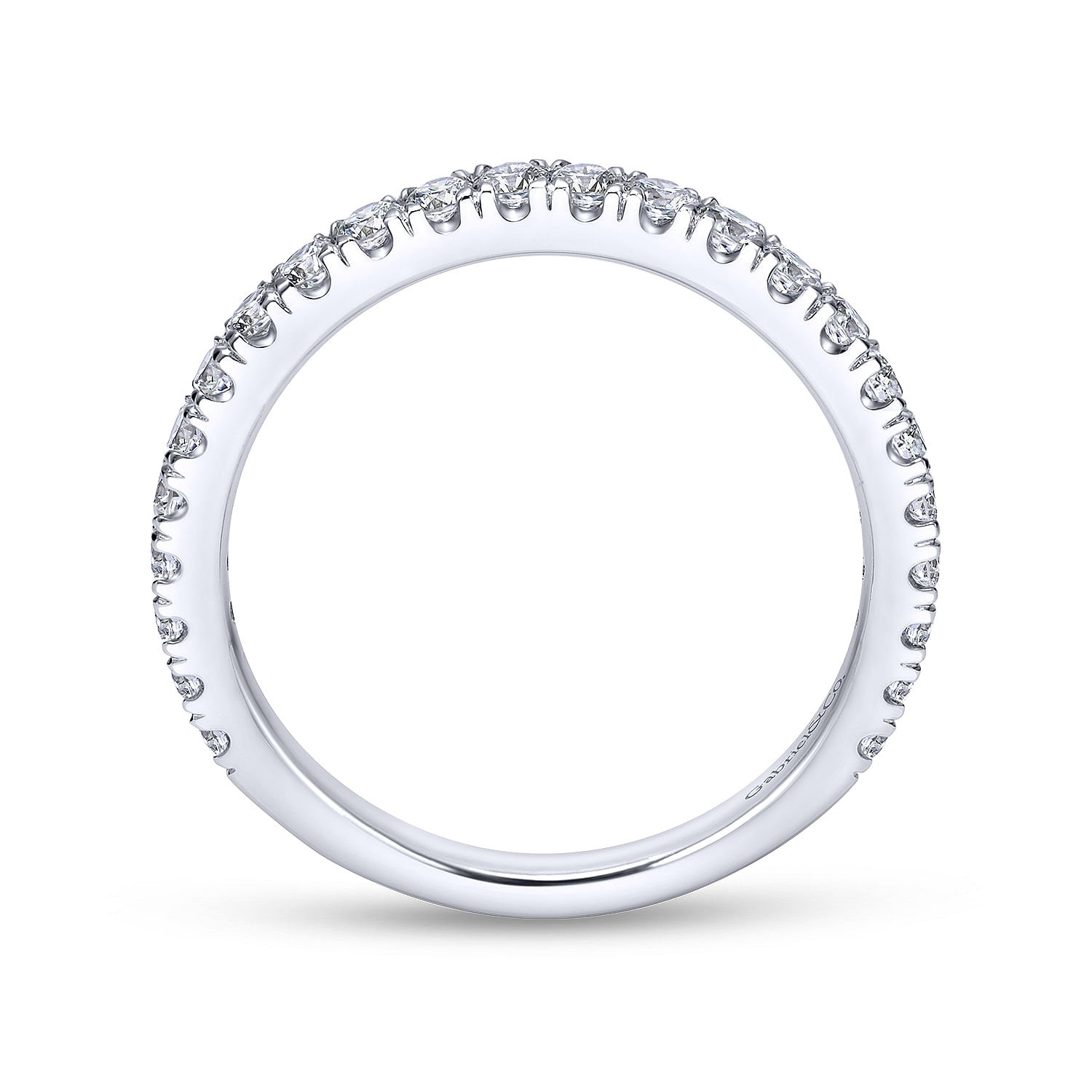 18k White Gold Diamond Curved Wedding Band angle 2 18k White Gold Diamond Curved Wedding Band angle 2