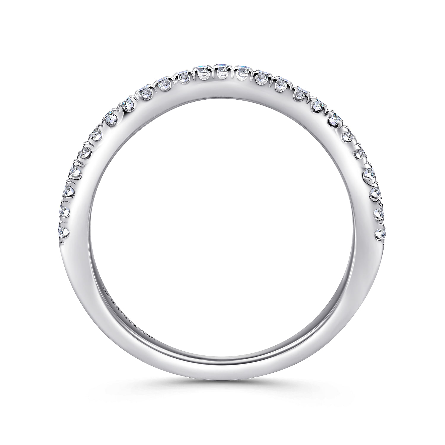 18k White Gold Diamond Curved Wedding Band angle 2 18k White Gold Diamond Curved Wedding Band angle 2
