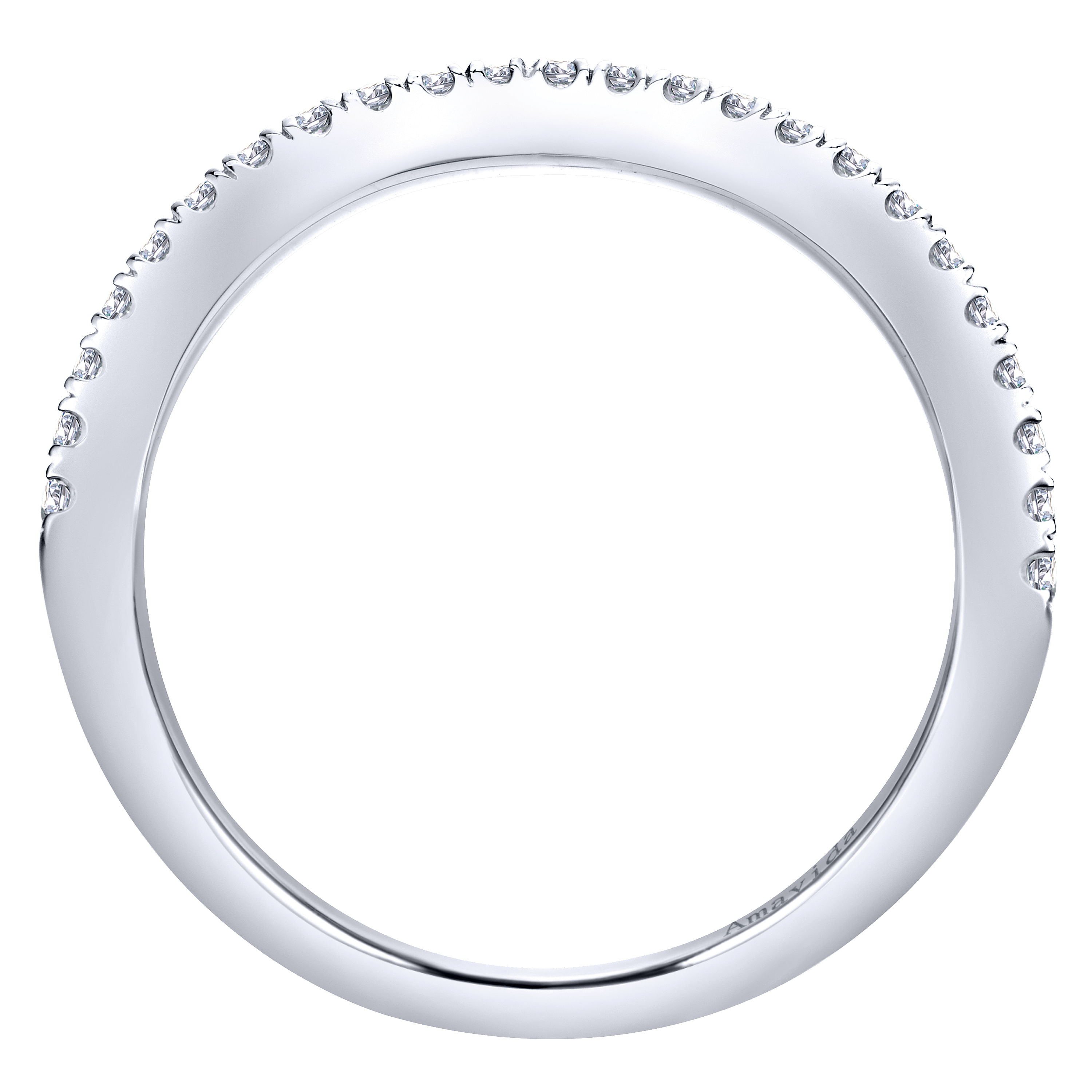 18k White Gold Diamond Curved Wedding Band angle 2 18k White Gold Diamond Curved Wedding Band angle 2