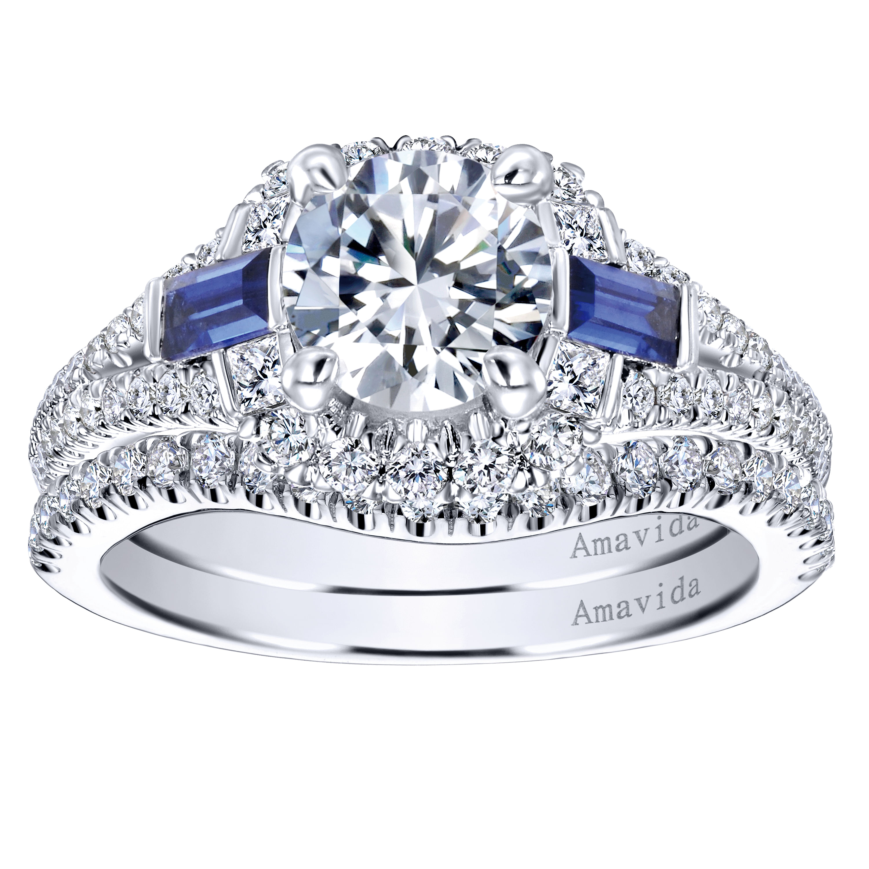 18k White Gold Diamond Curved Wedding Band angle 4 18k White Gold Diamond Curved Wedding Band angle 4