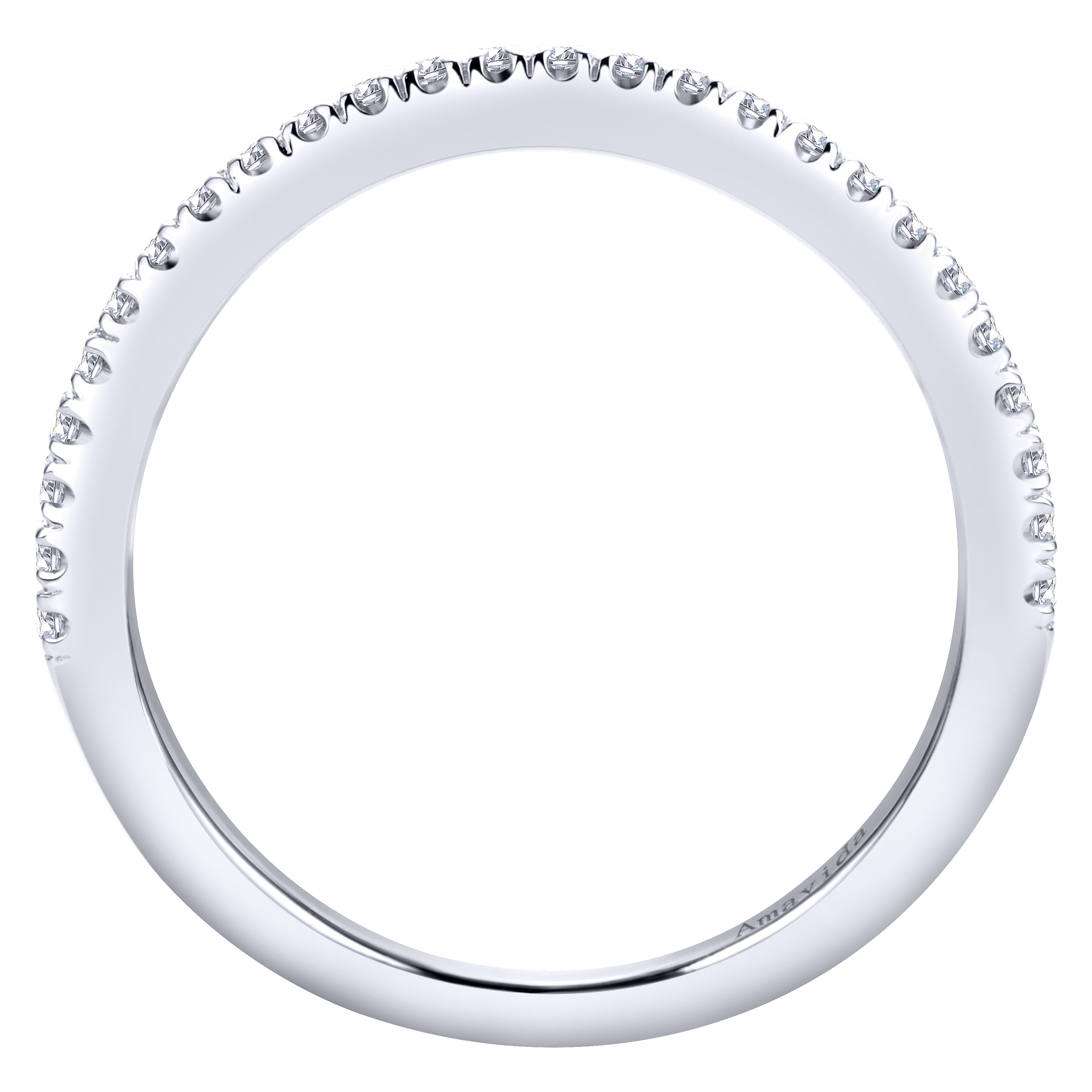 18k White Gold Diamond Curved Wedding Band angle 2 18k White Gold Diamond Curved Wedding Band angle 2