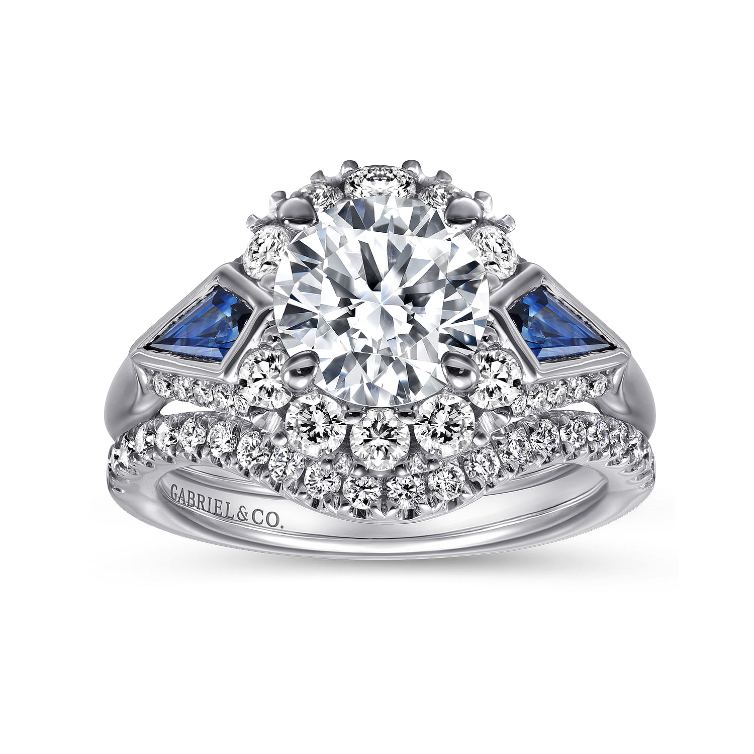 18k White Gold Diamond Curved Wedding Band angle 4 18k White Gold Diamond Curved Wedding Band angle 4