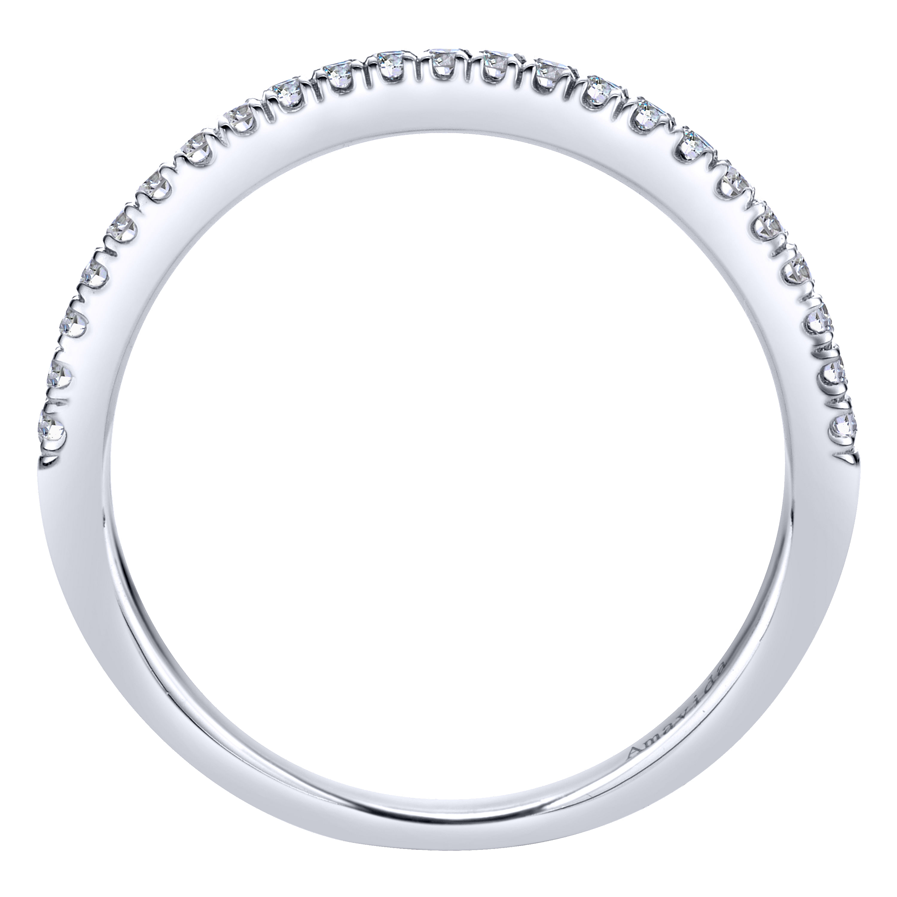 18k White Gold Diamond Curved Wedding Band angle 2 18k White Gold Diamond Curved Wedding Band angle 2