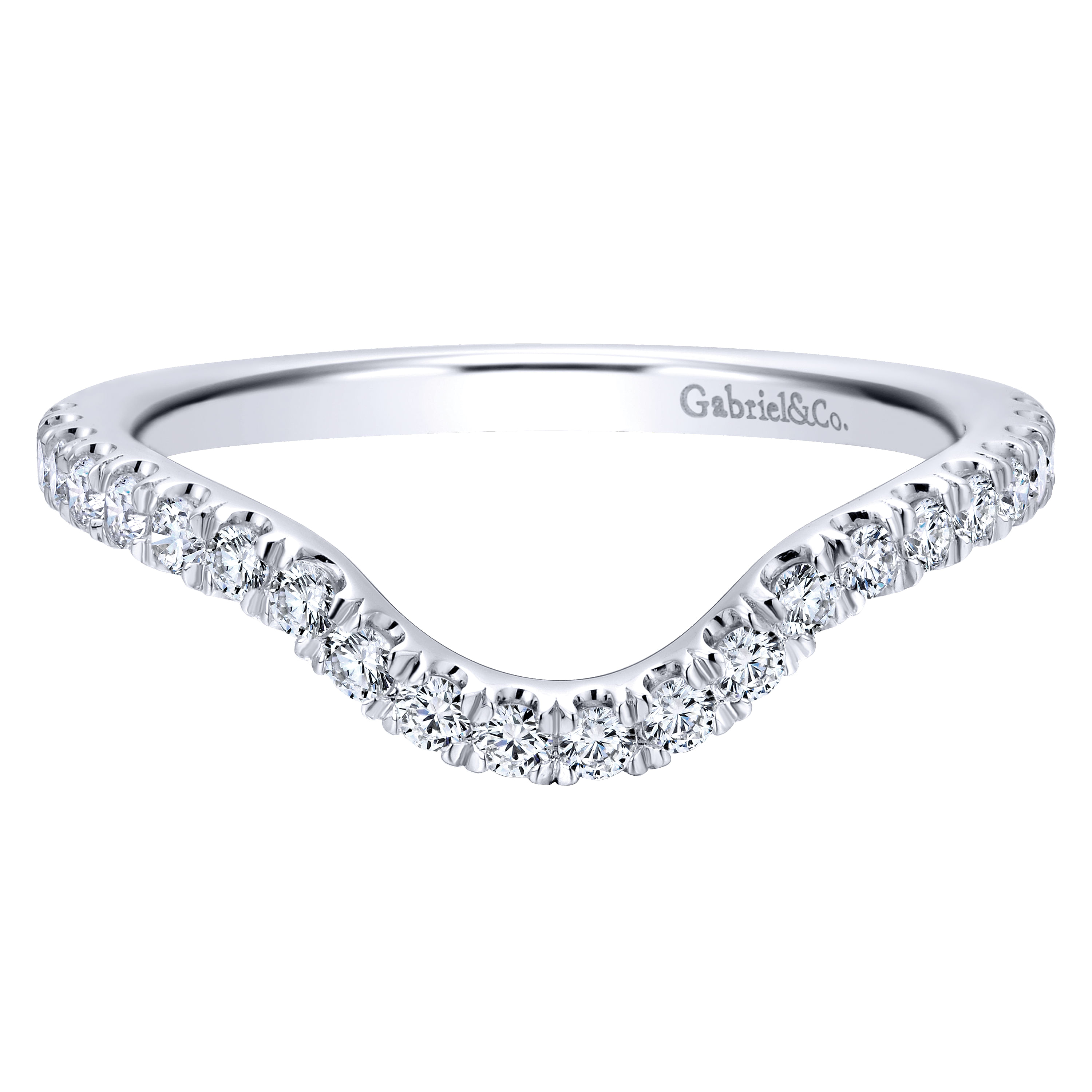 18k White Gold Diamond Curved 18k White Gold Diamond Curved